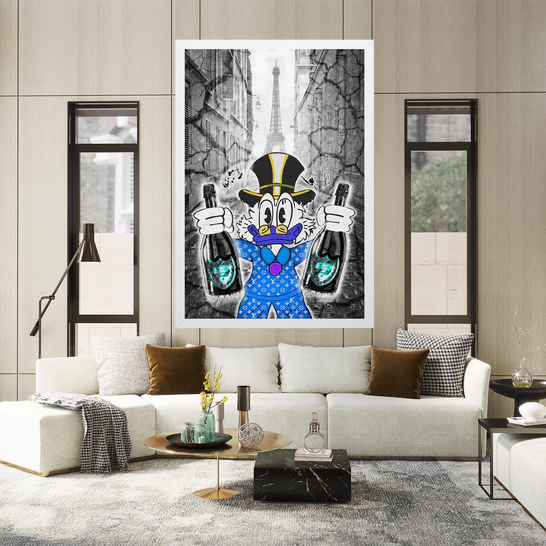 Tablou Canvas Wheres My Champagne Blue mockup 2