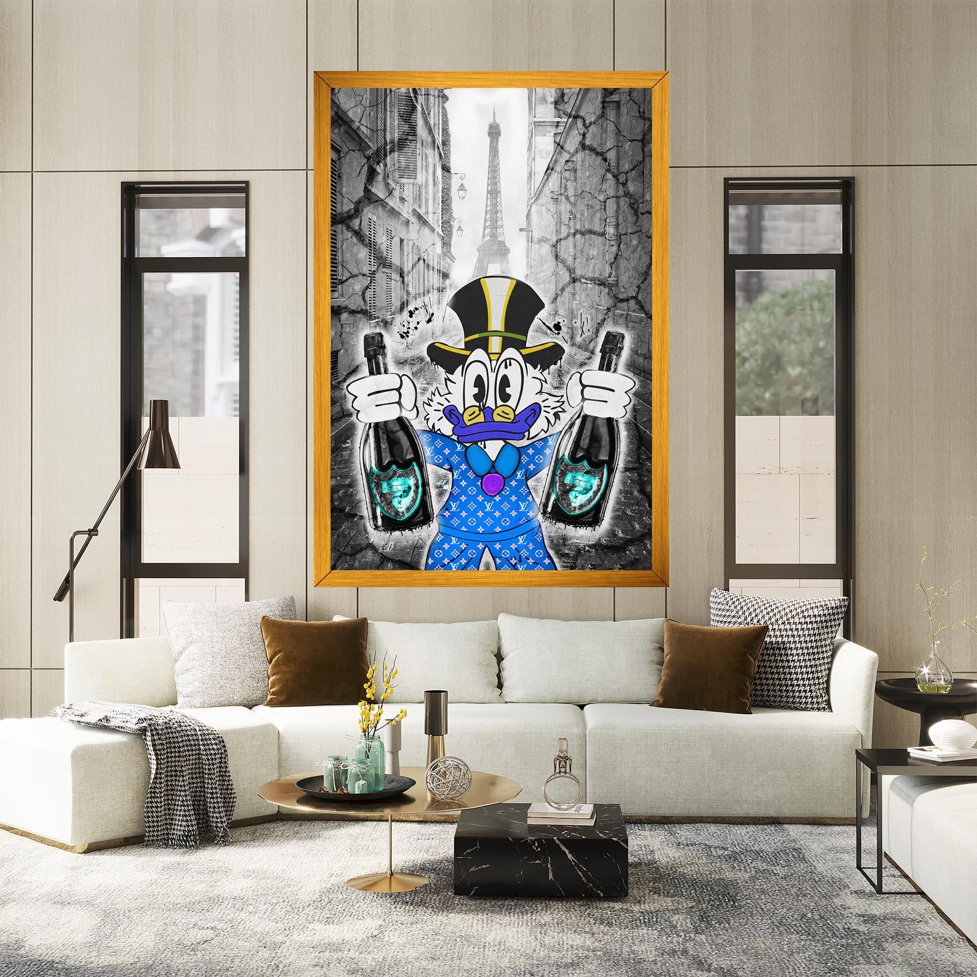 Tablou Canvas Wheres My Champagne Blue mockup 2