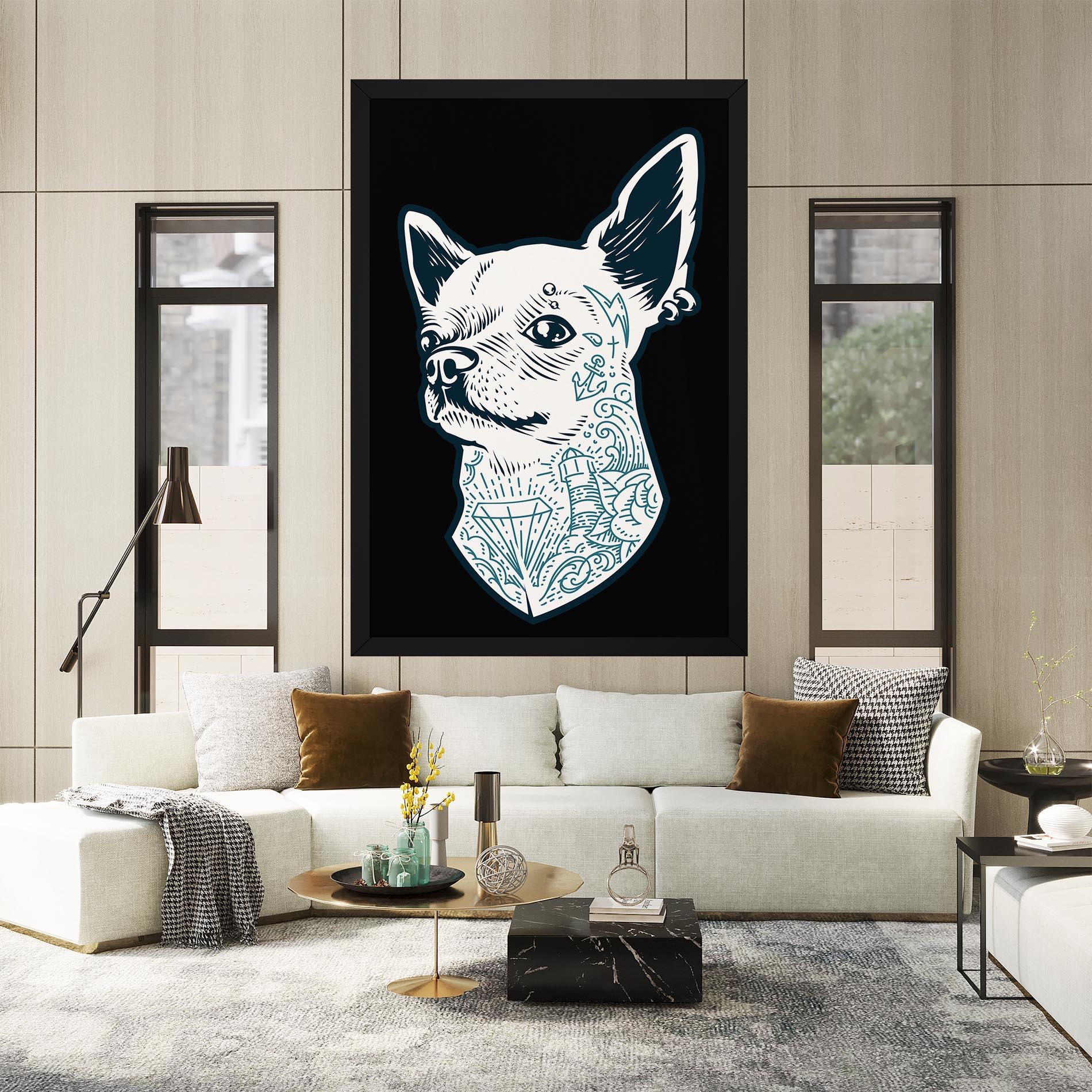 Tablou Canvas Chihuahua Tattoo mockup 2