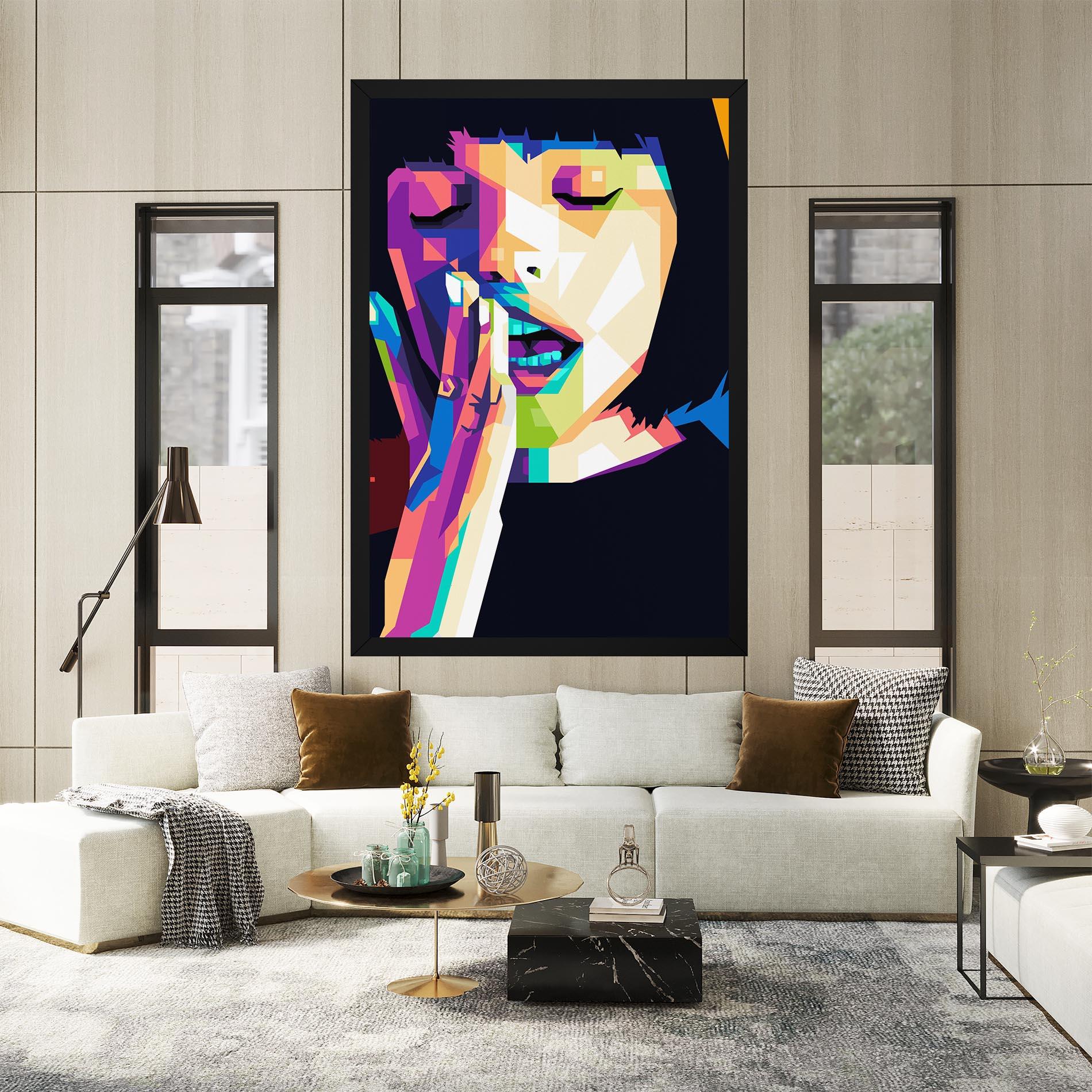 Tablou Canvas Polygonal Pretty Girl mockup 2