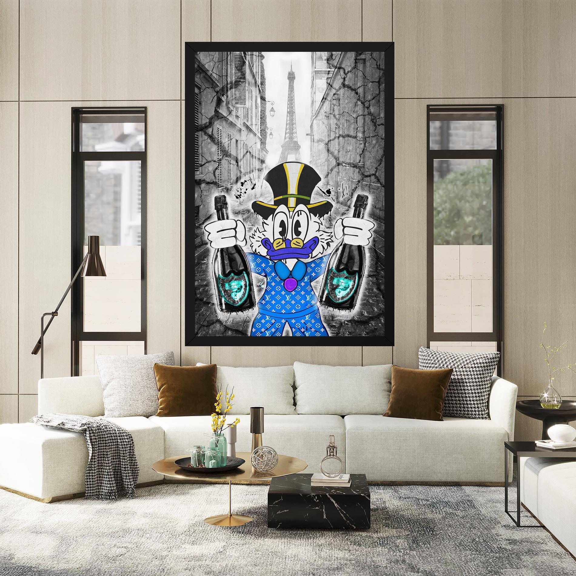 Tablou Canvas Wheres My Champagne Blue mockup 2