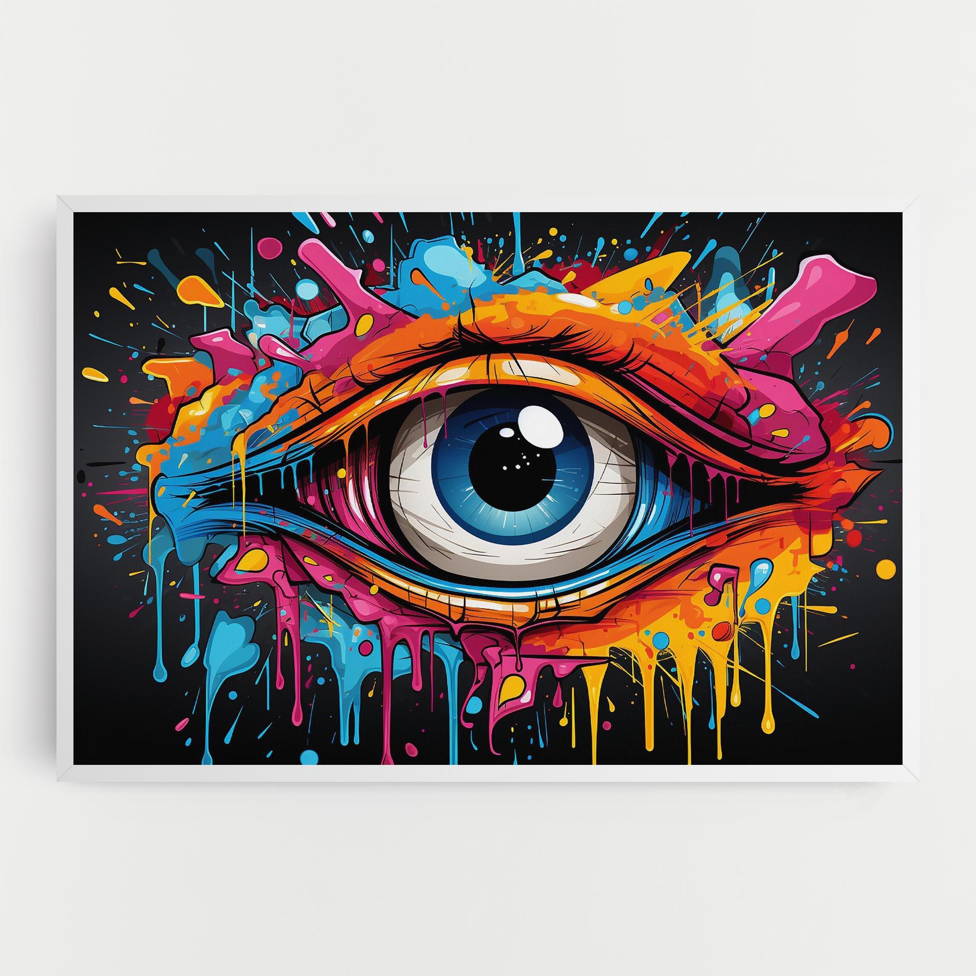 Tablou Canvas Graffitistyle Eye mockup 0