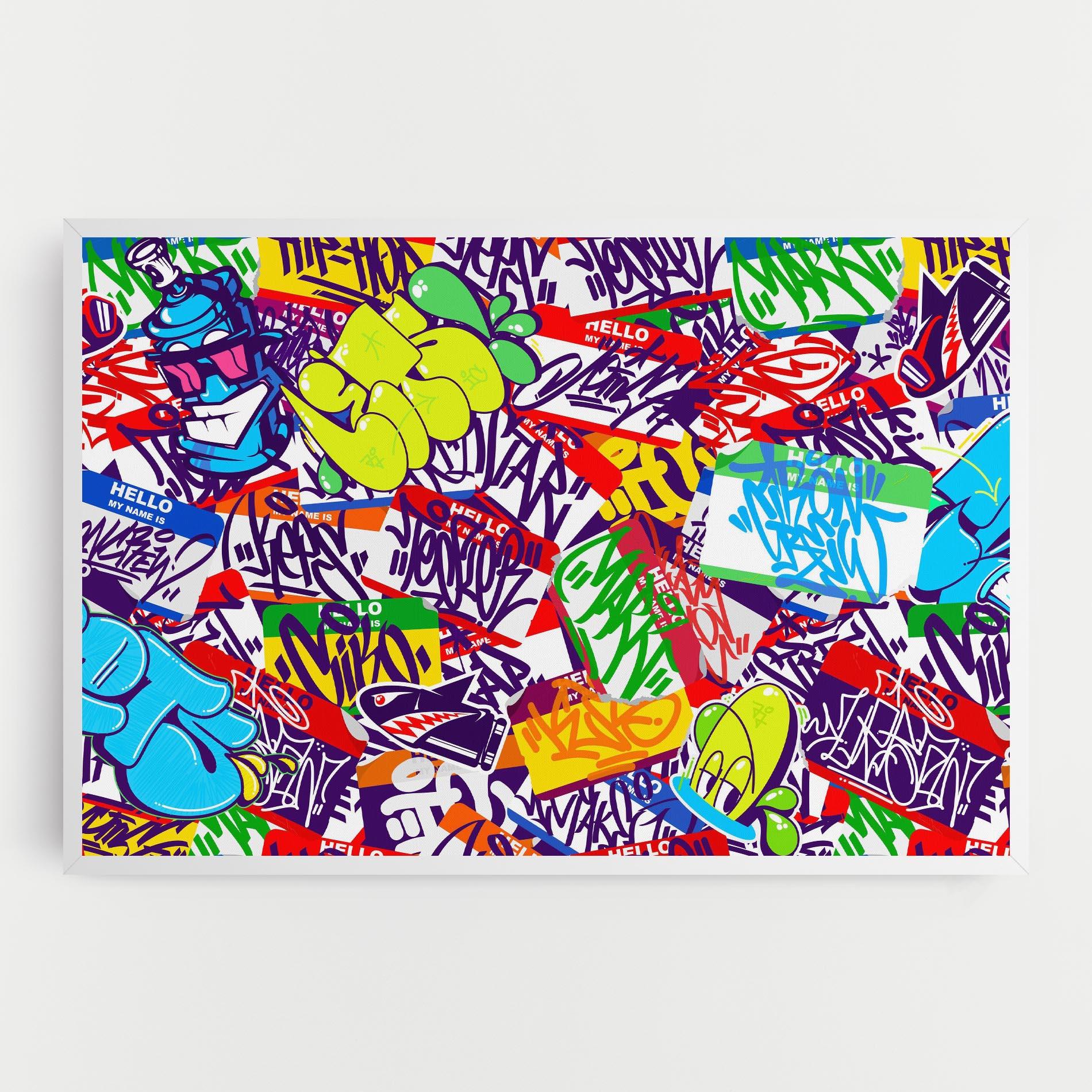 Tablou Canvas Hello Graffiti Name mockup 0