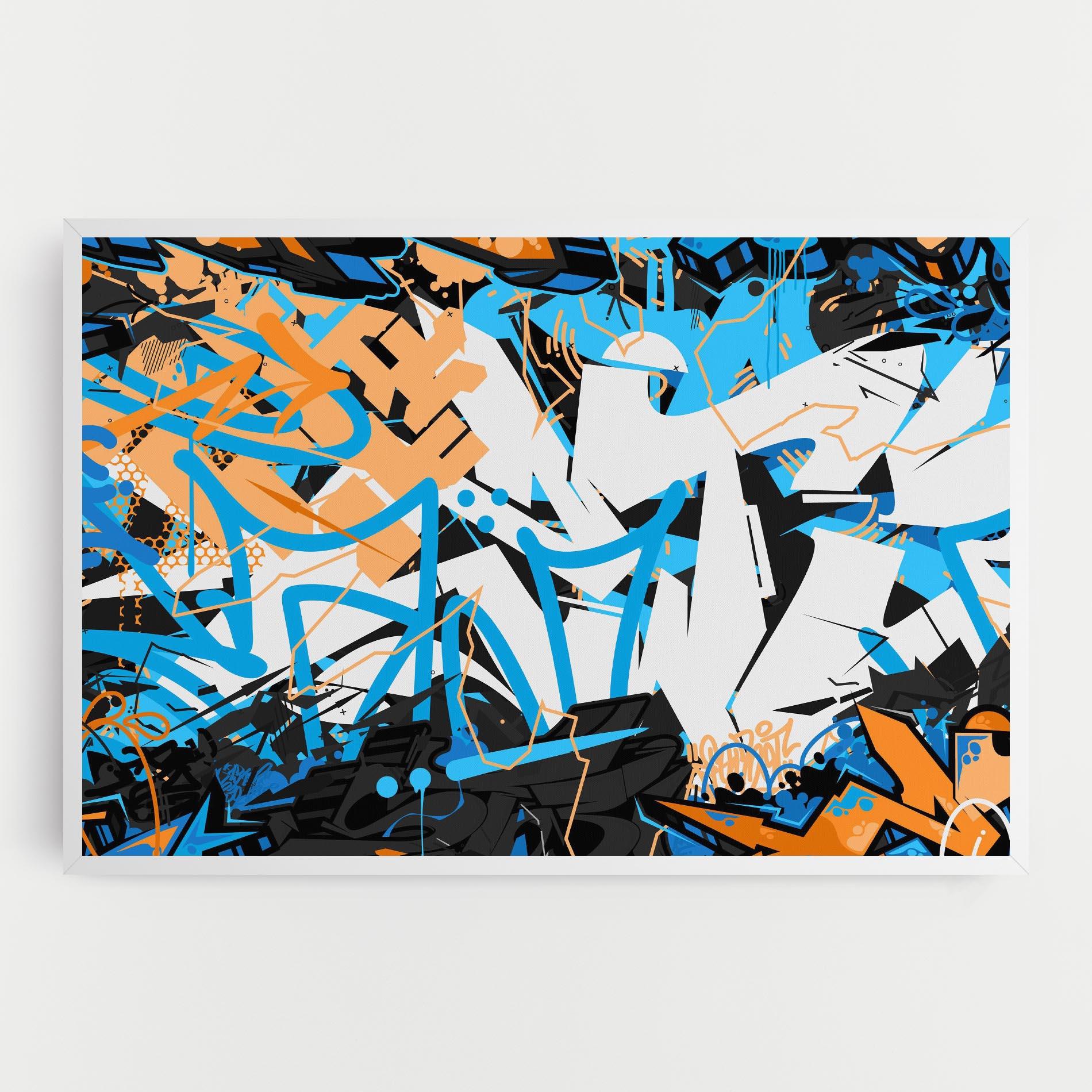 Tablou Canvas White Orange Graffiti mockup 0