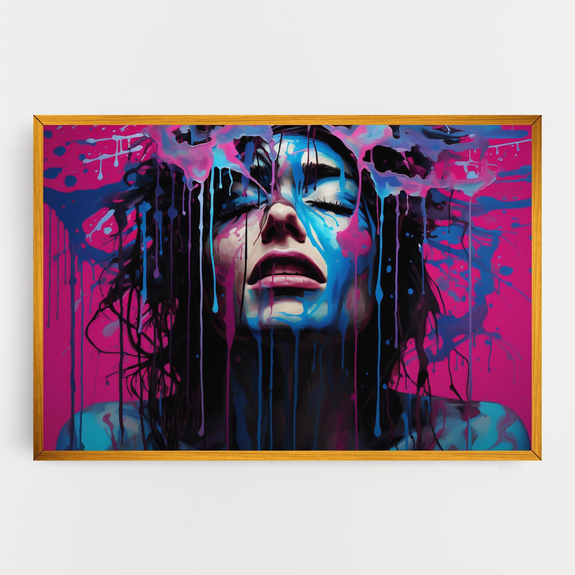 Tablou Canvas Blue Pink Woman mockup 0