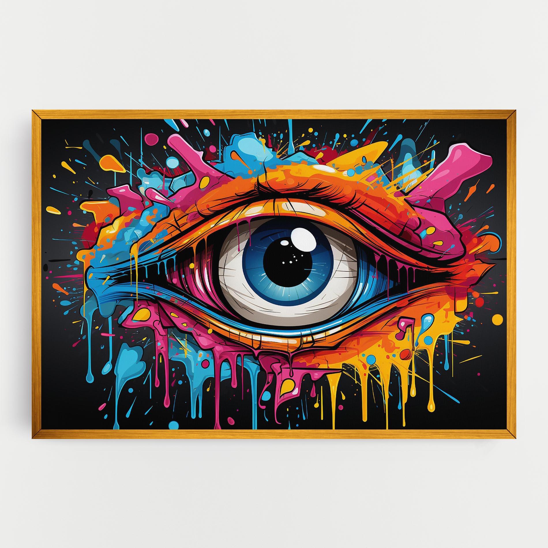 Tablou Canvas Graffitistyle Eye mockup 0