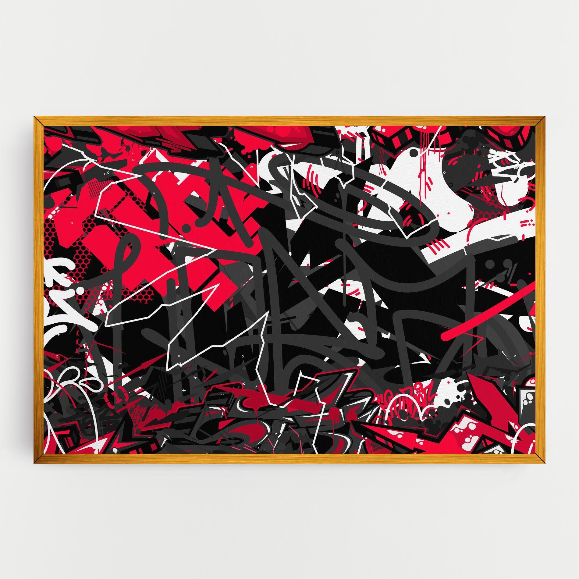 Tablou Canvas Grey Red Graffiti mockup 0