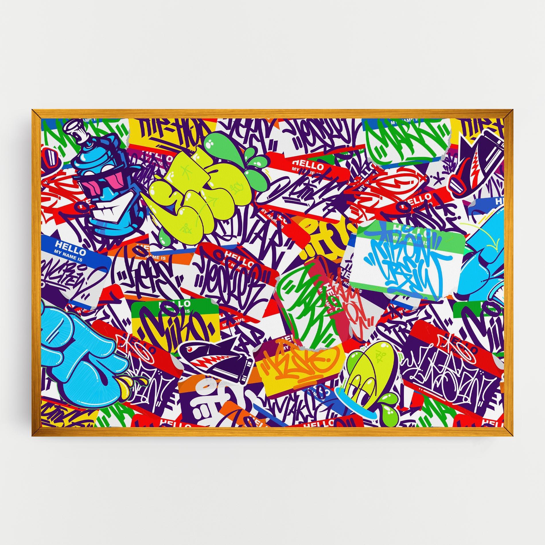 Tablou Canvas Hello Graffiti Name mockup 0