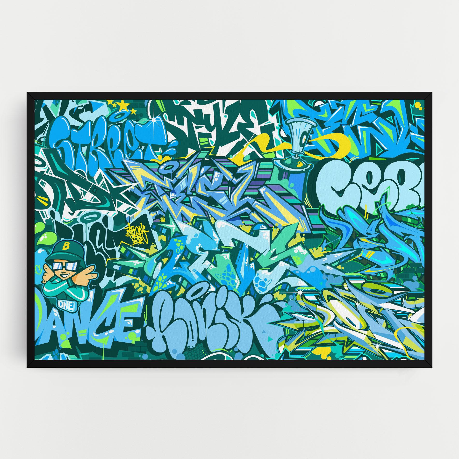 Tablou Canvas Be One Graffiti mockup 0