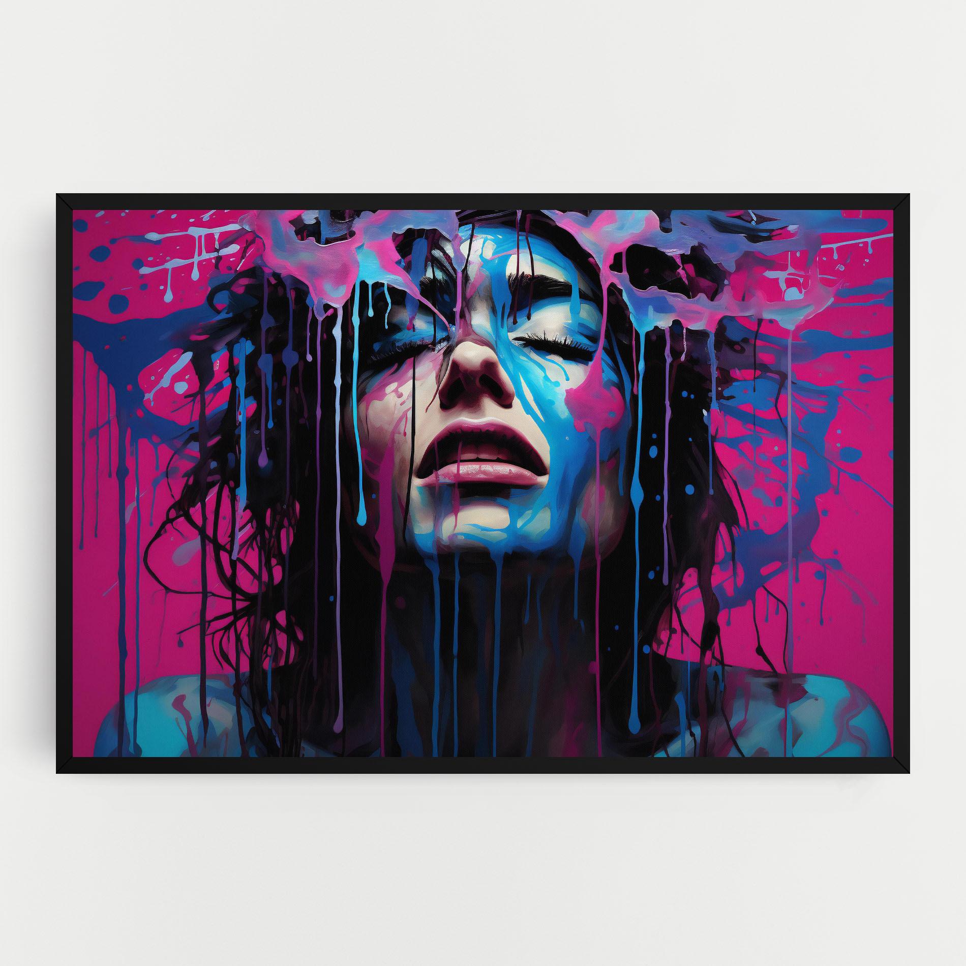 Tablou Canvas Blue Pink Woman mockup 0
