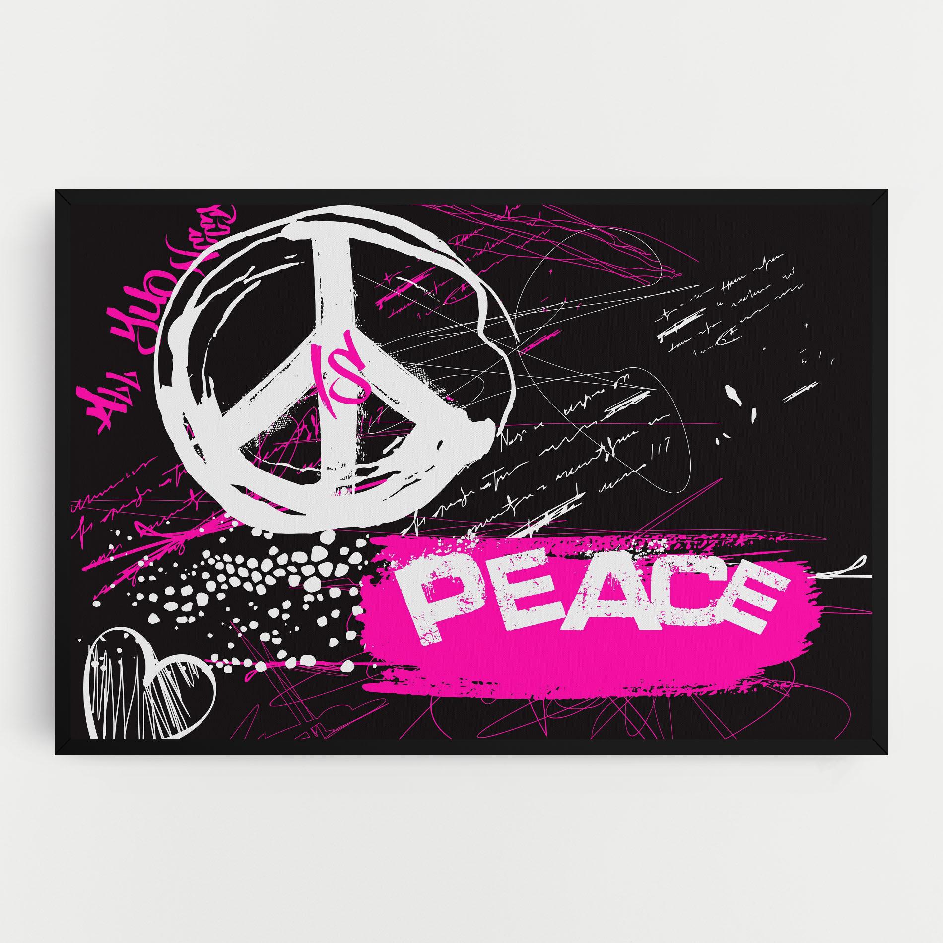 Tablou Canvas Graffiti Pink Peace mockup 0