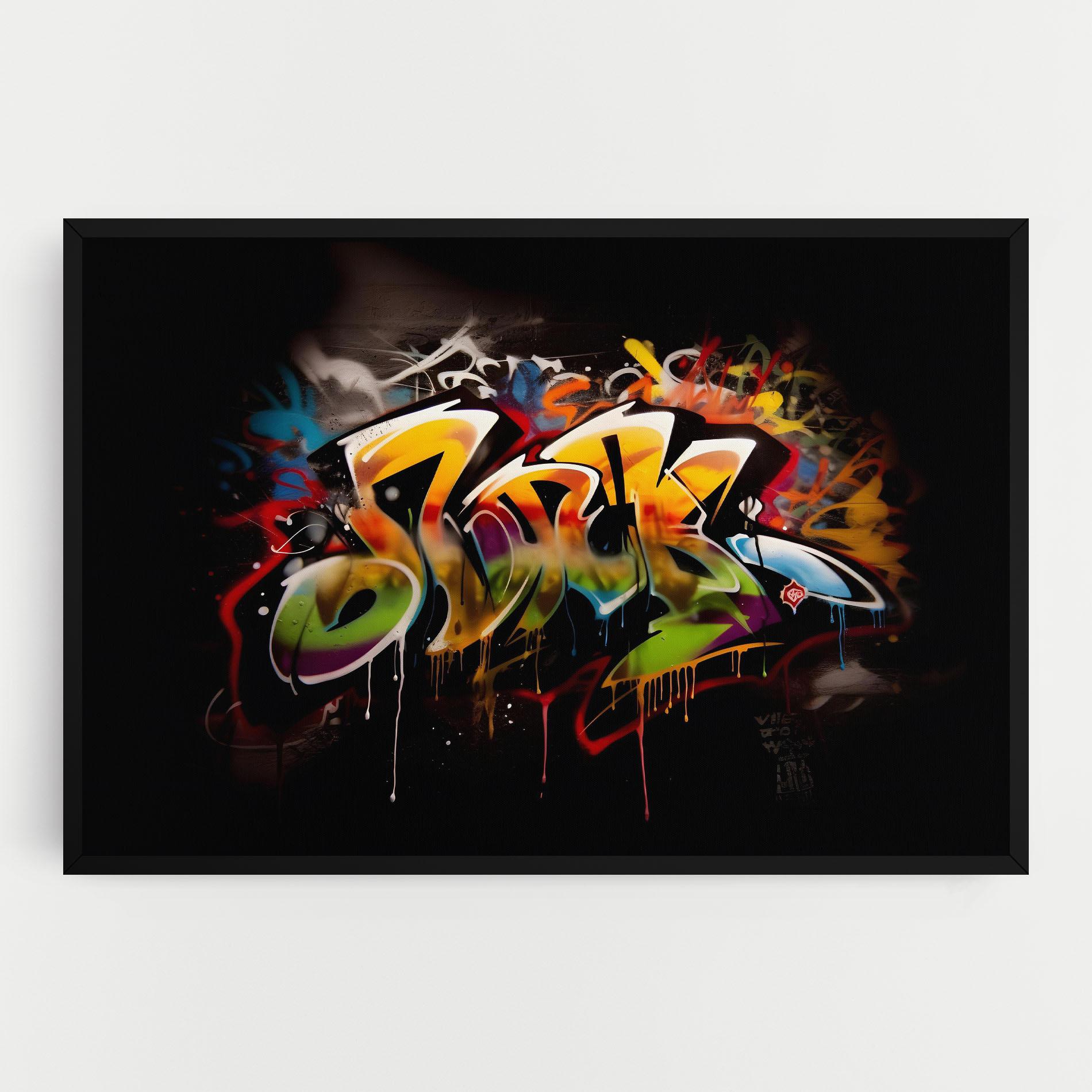 Tablou Canvas Graffiti Style Wall mockup 0