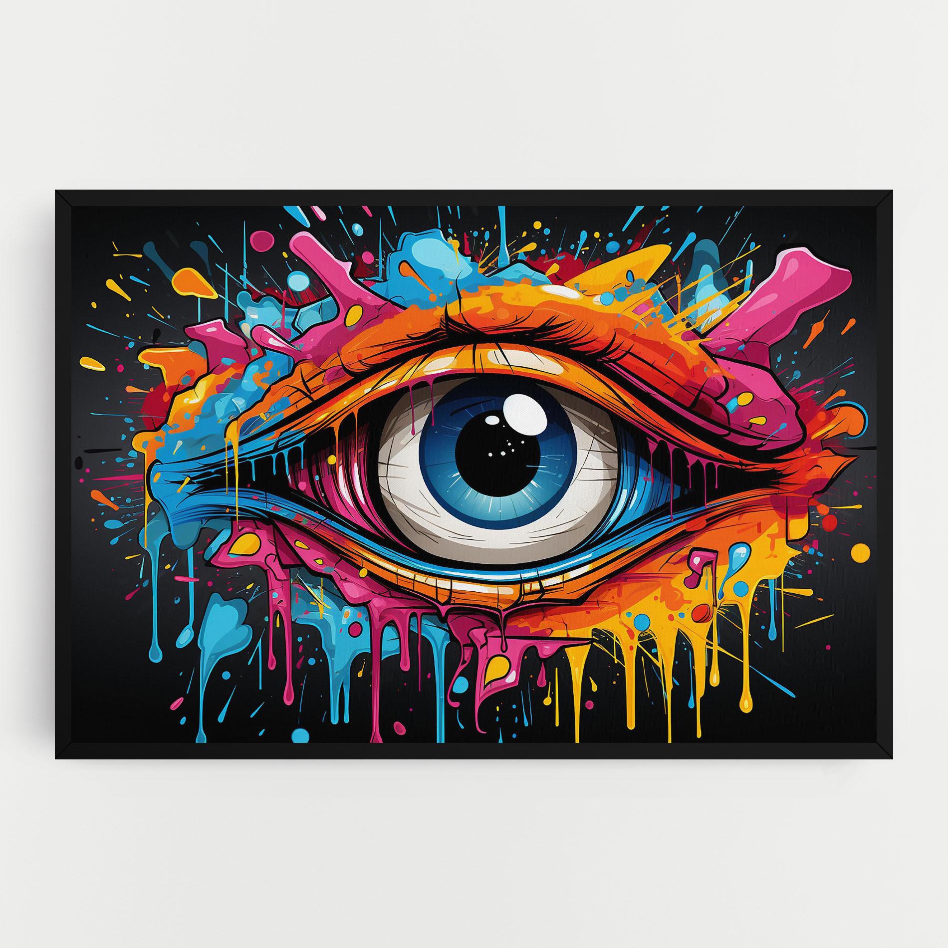 Tablou Canvas Graffitistyle Eye mockup 0