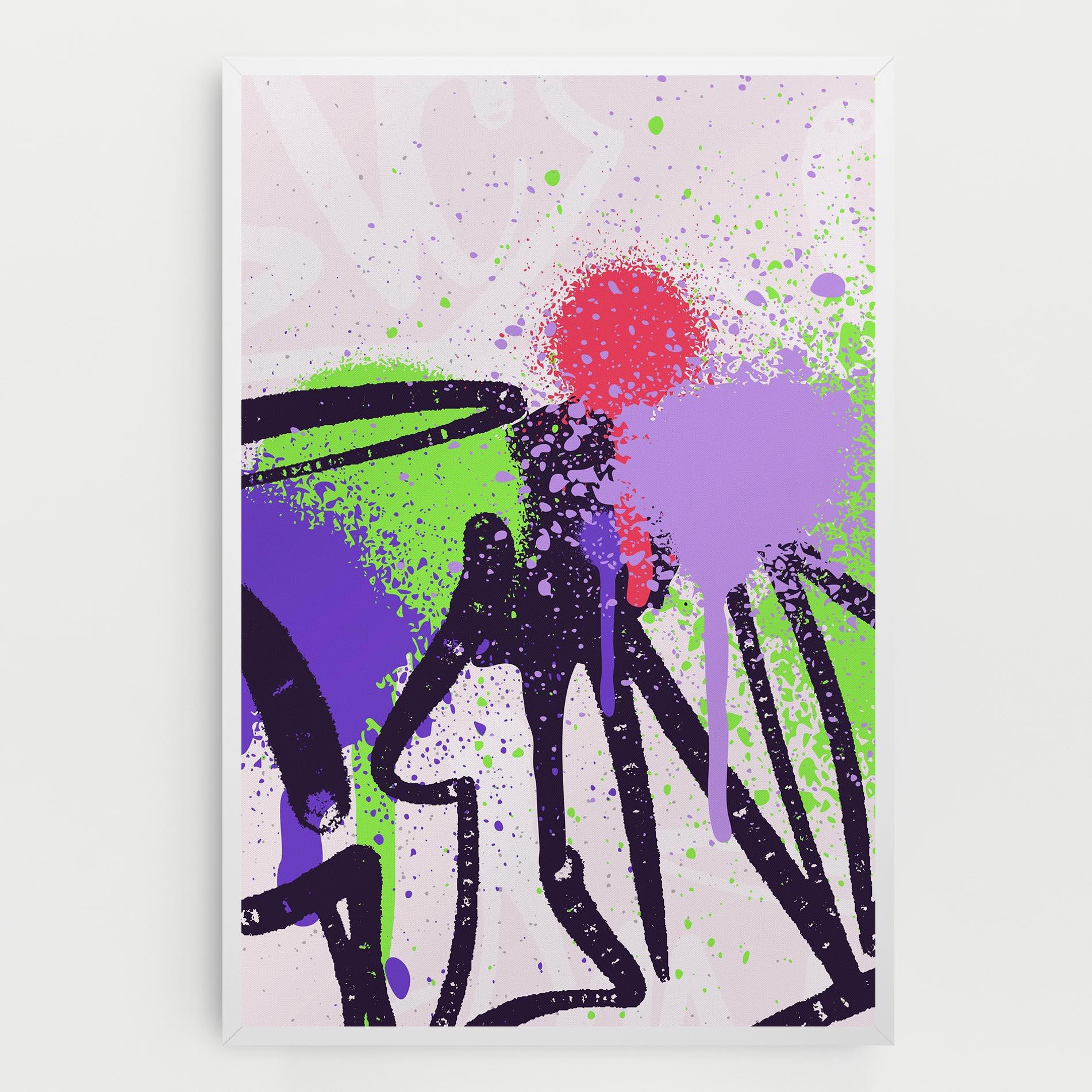 Tablou Canvas Green Purple Graffiti mockup 0