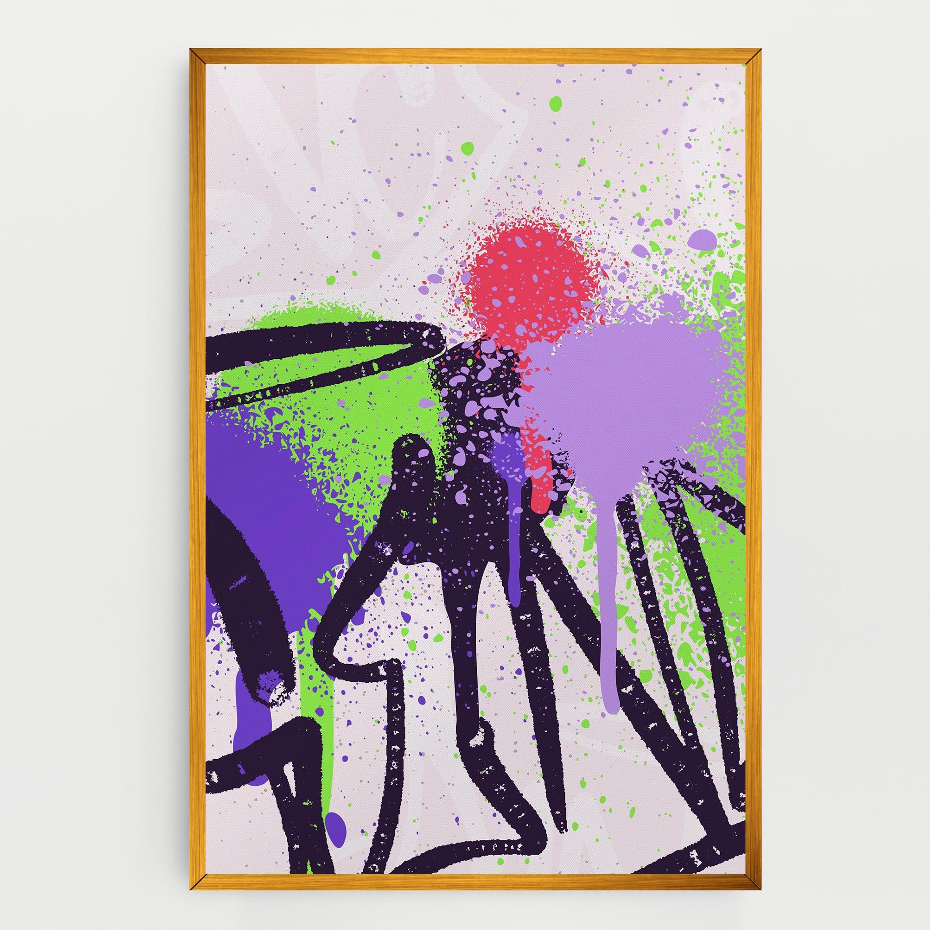 Tablou Canvas Green Purple Graffiti mockup 0