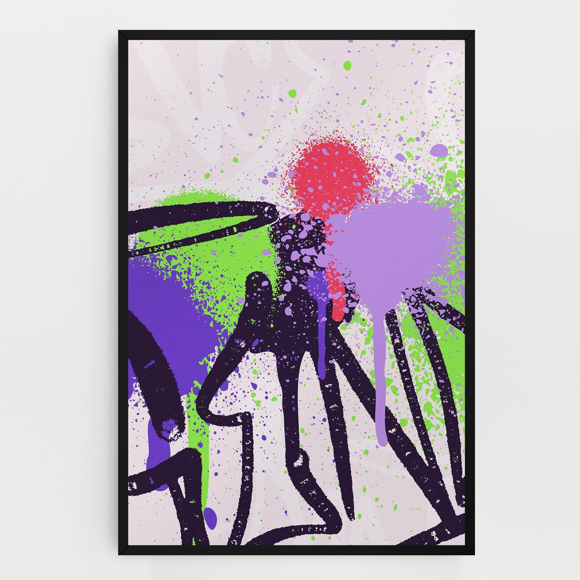 Tablou Canvas Green Purple Graffiti mockup 0