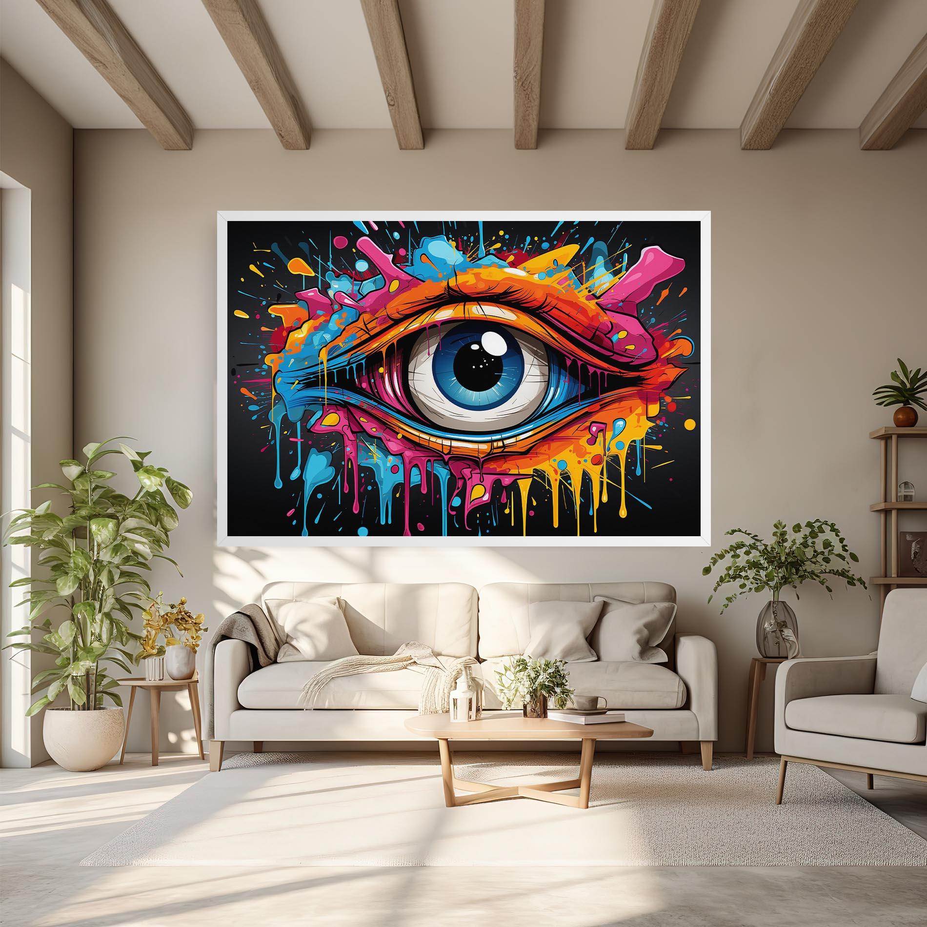 Tablou Canvas Graffitistyle Eye mockup 6