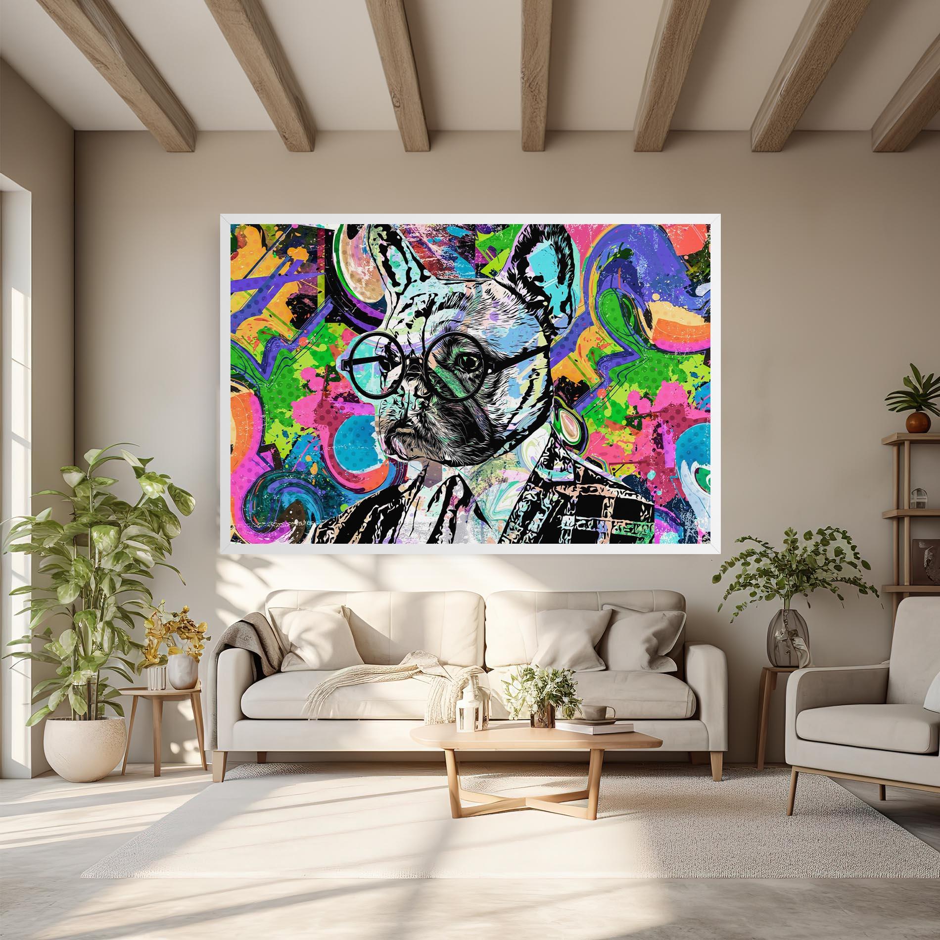 Tablou Canvas Graffity Bulldog mockup 6