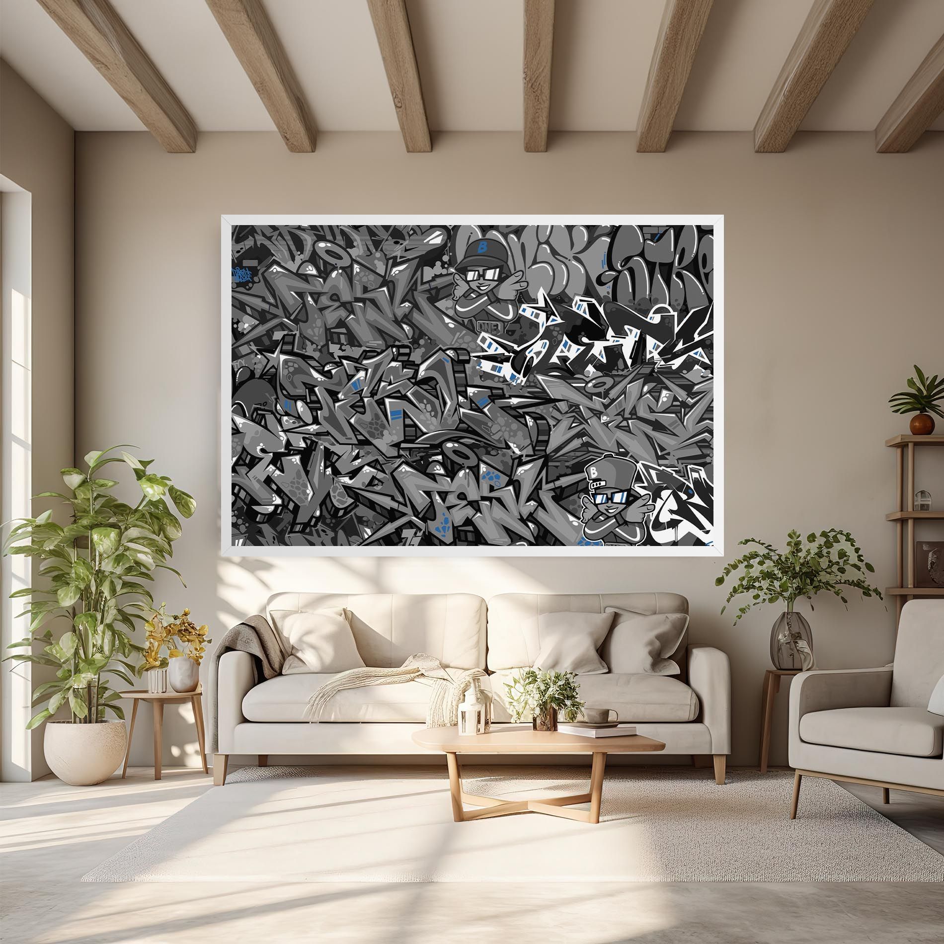 Grey Blue Graffiti mockup 6