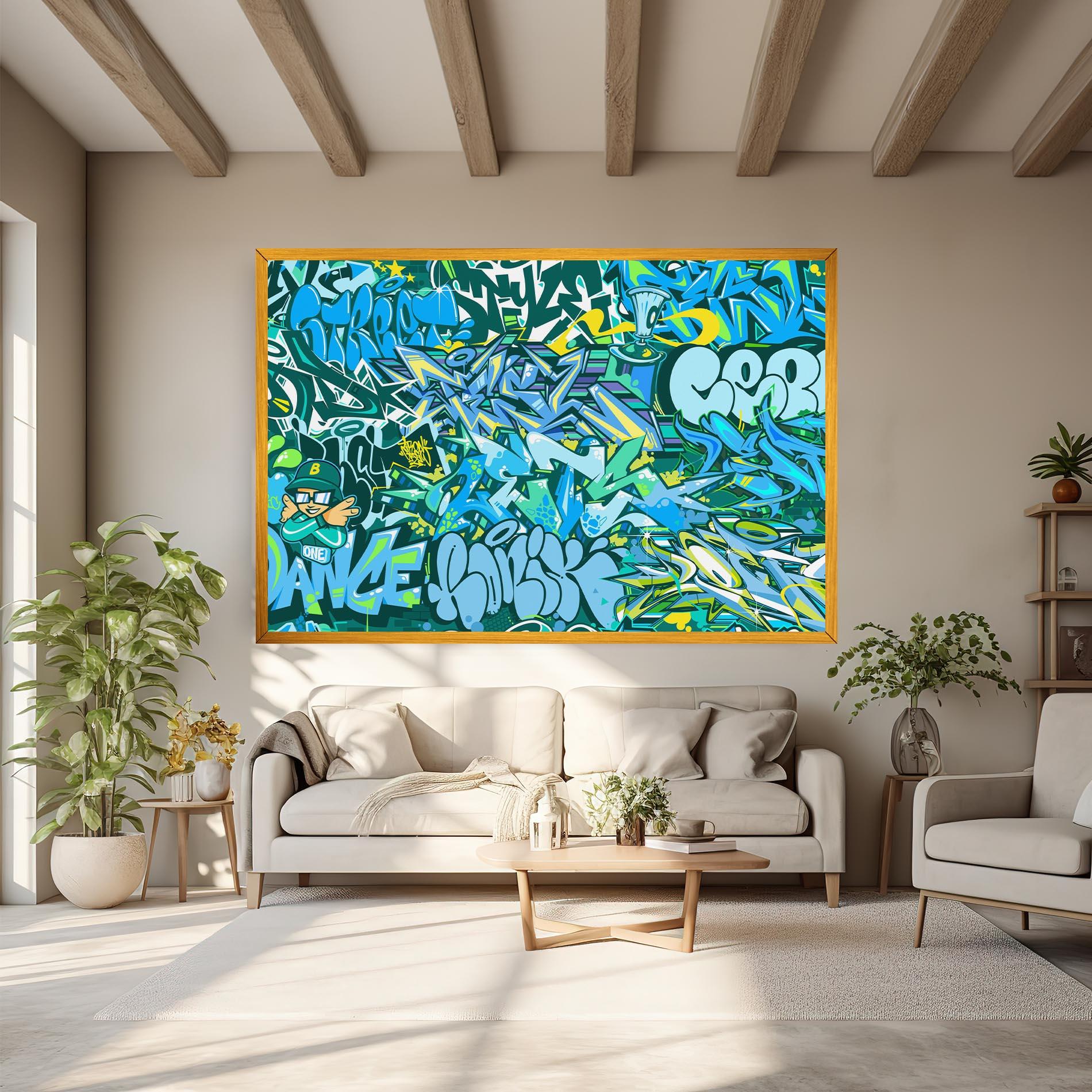 Tablou Canvas Be One Graffiti mockup 6