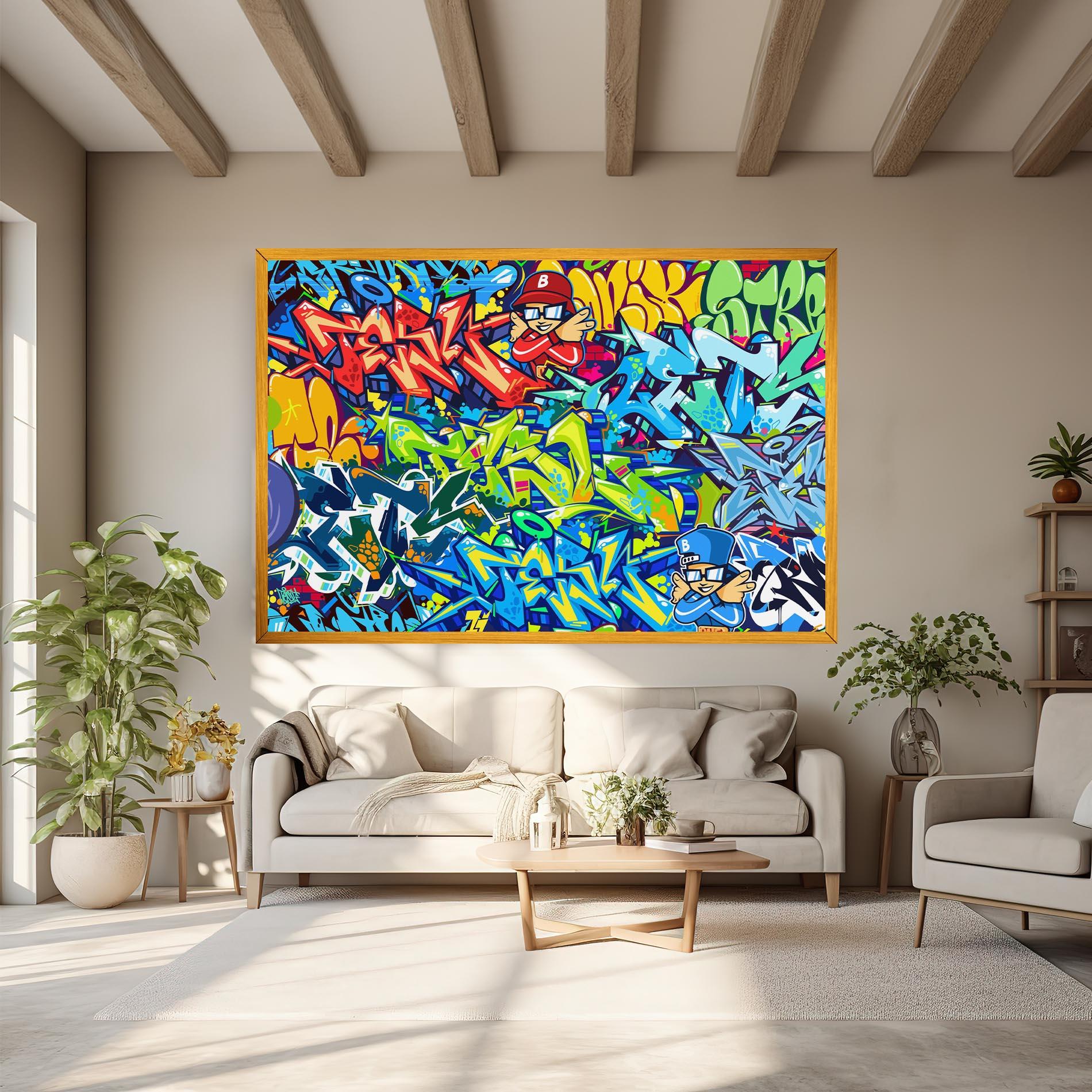 Tablou Canvas Colorful Graffiti mockup 6