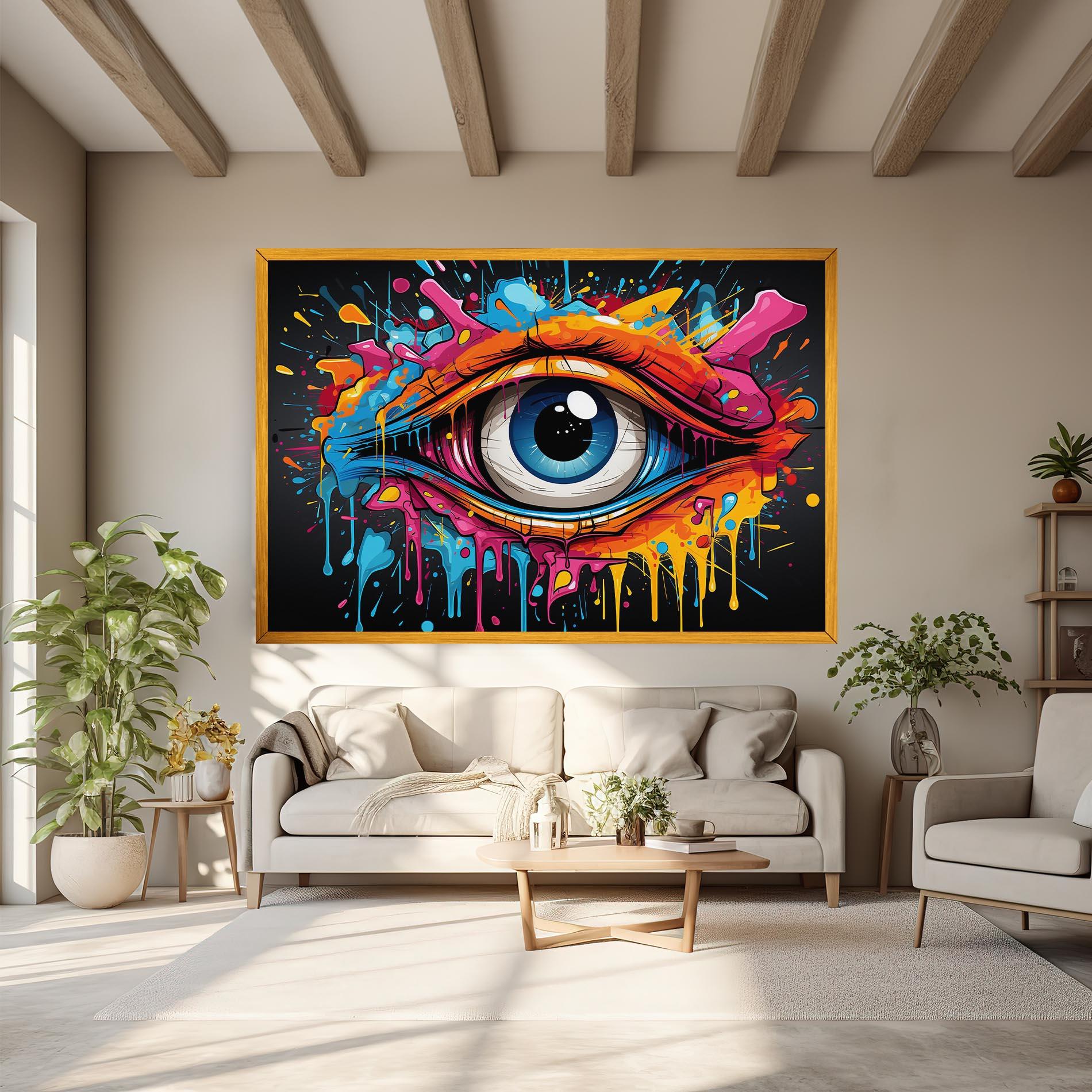 Tablou Canvas Graffitistyle Eye mockup 6