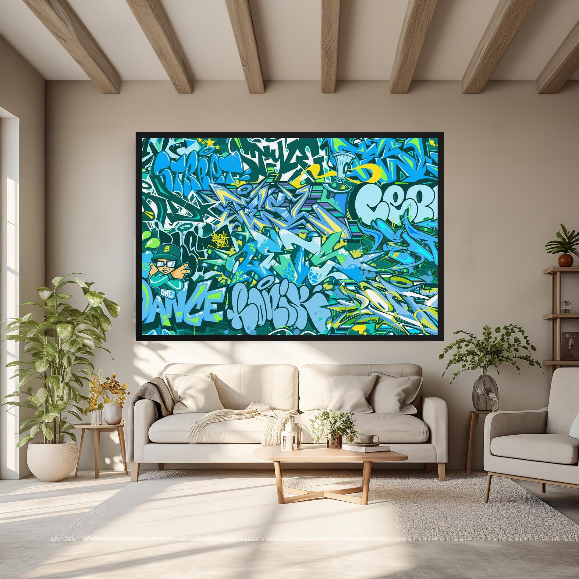 Tablou Canvas Be One Graffiti mockup 6