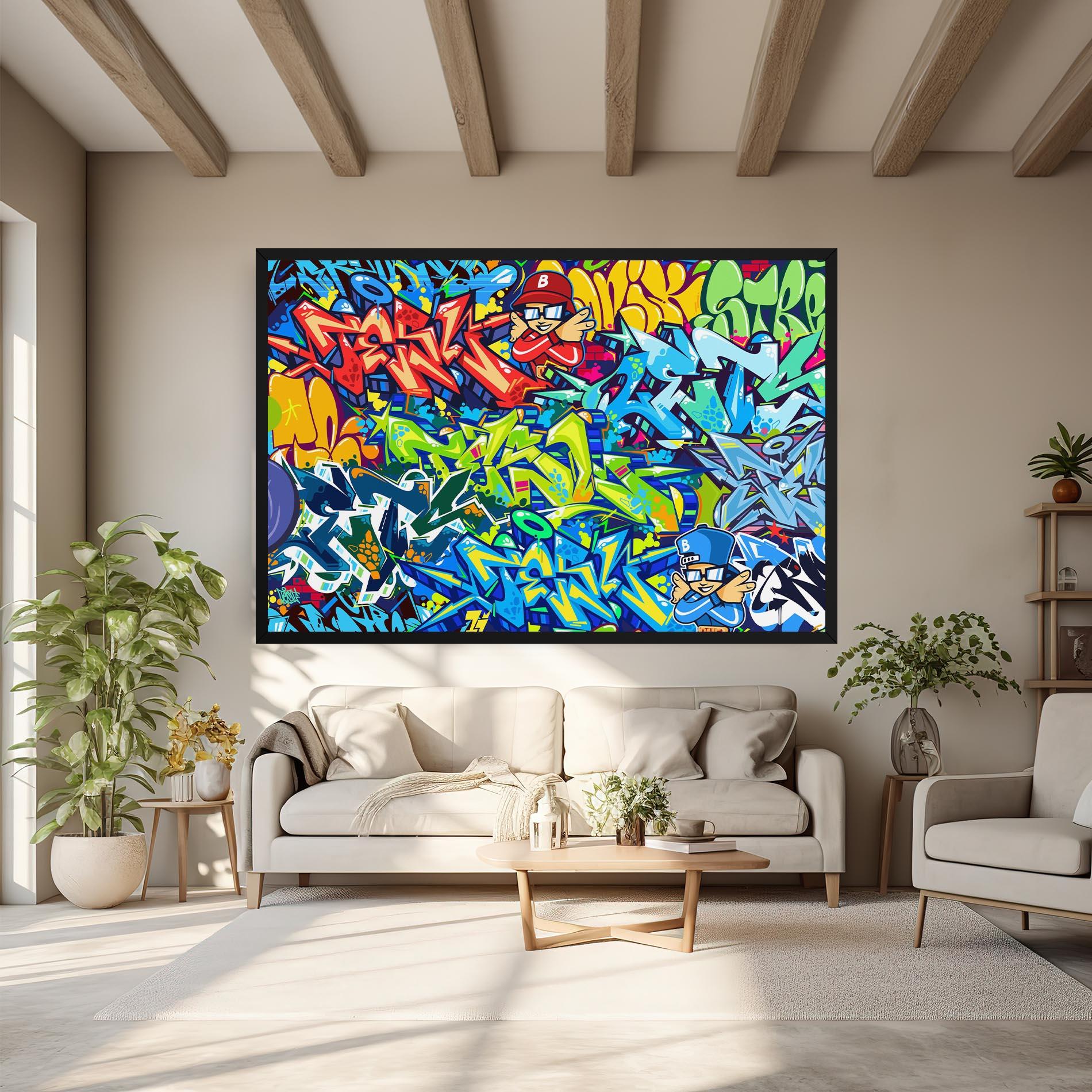 Tablou Canvas Colorful Graffiti mockup 6