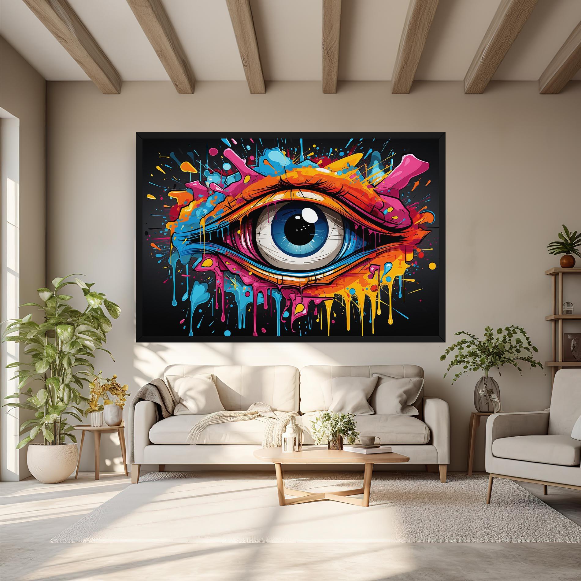 Tablou Canvas Graffitistyle Eye mockup 6