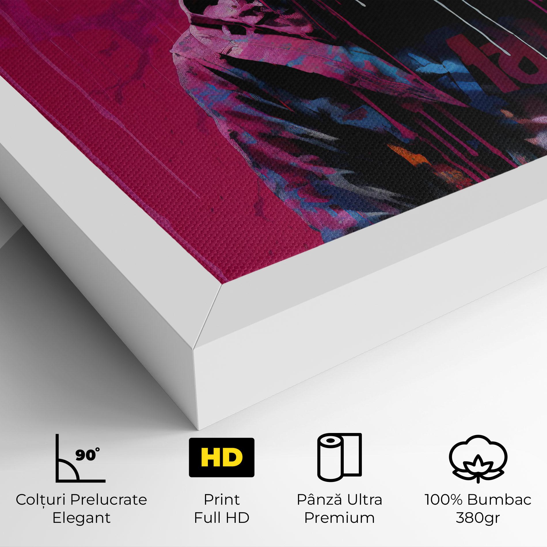 Tablou Canvas Blue Pink Falling Paint mockup 4