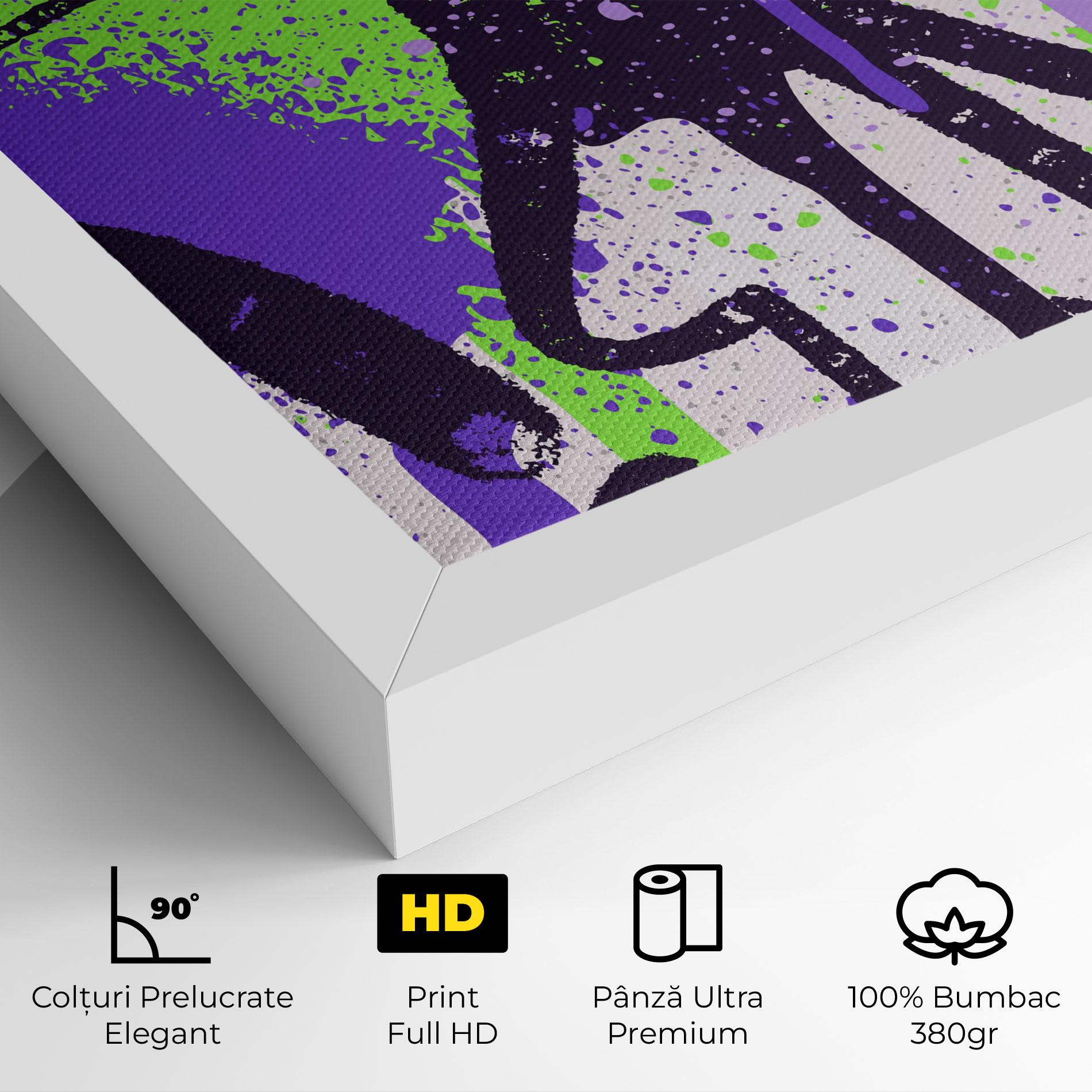 Tablou Canvas Green Purple Graffiti mockup 4