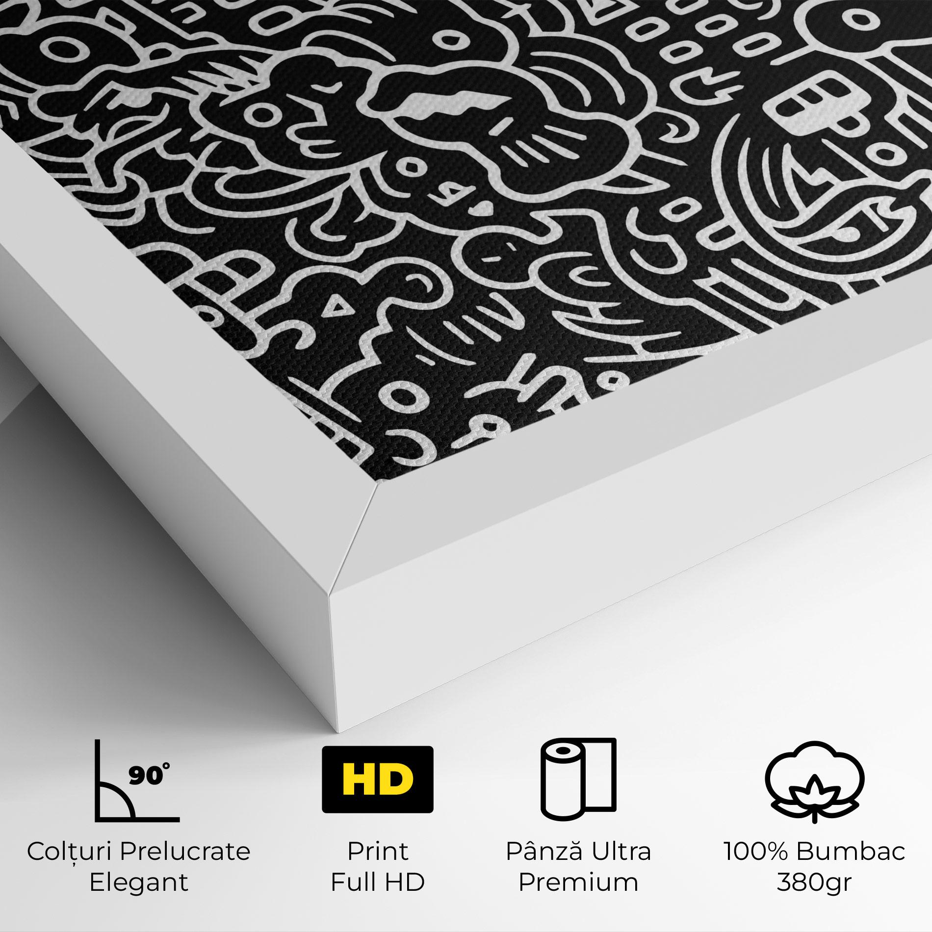 Tablou Canvas White Line Doodle mockup 4