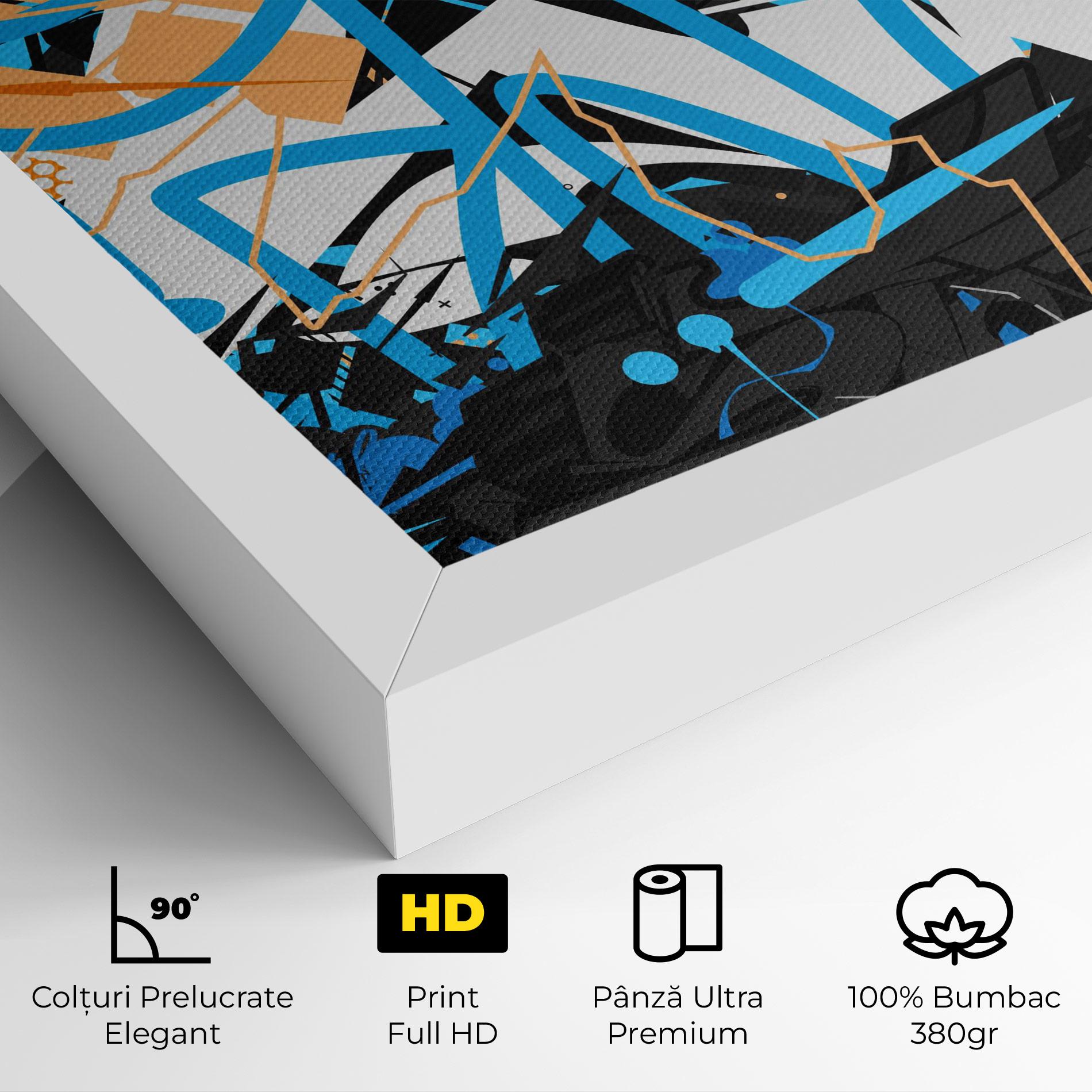 Tablou Canvas White Orange Graffiti mockup 4