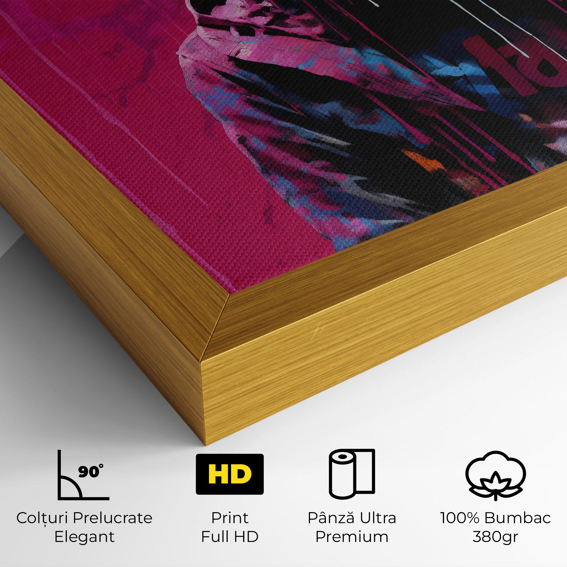 Tablou Canvas Blue Pink Falling Paint mockup 4