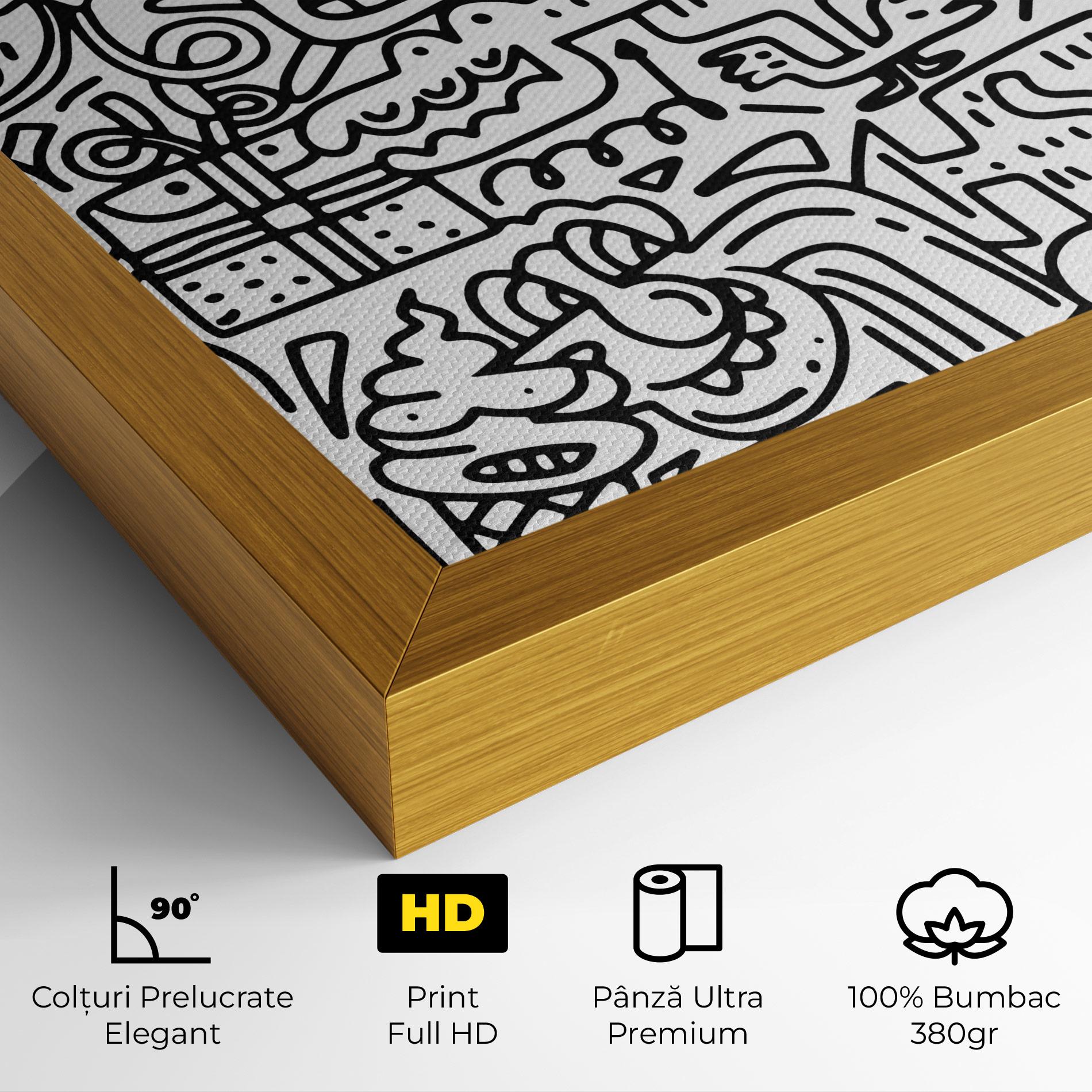 Tablou Canvas Doodle Black Line mockup 4