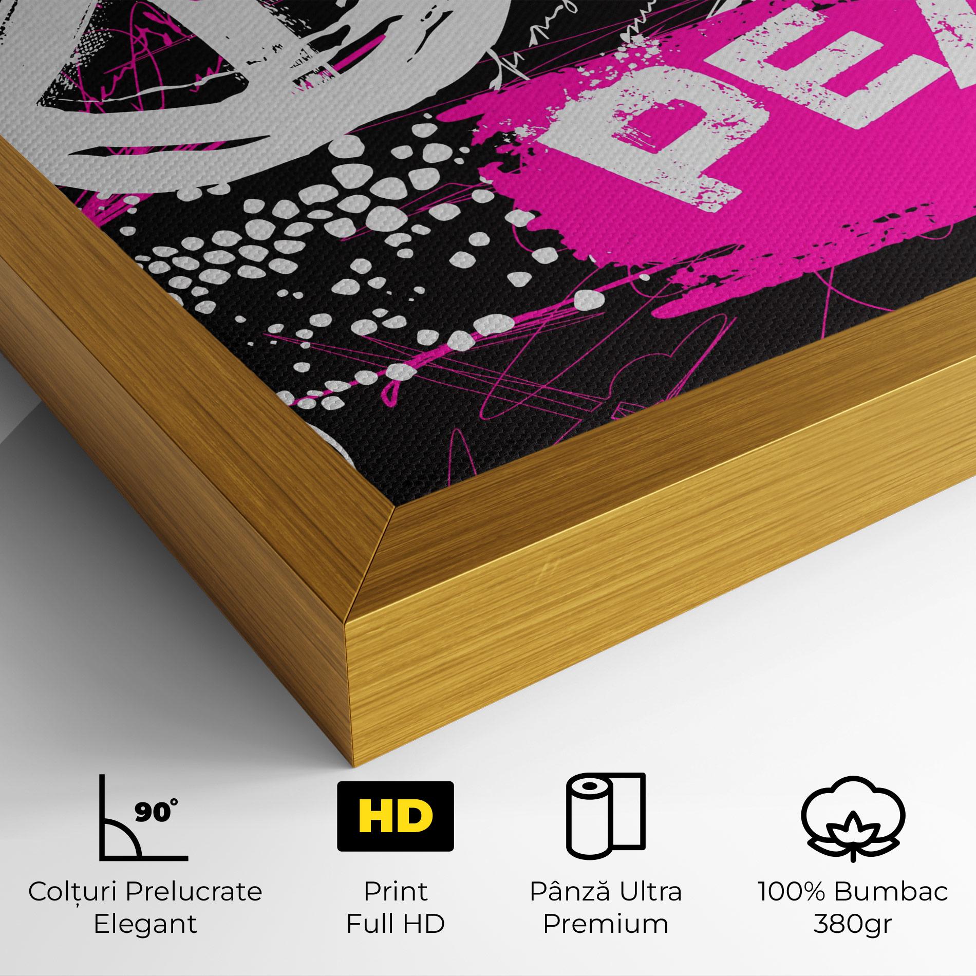 Tablou Canvas Graffiti Pink Peace mockup 4