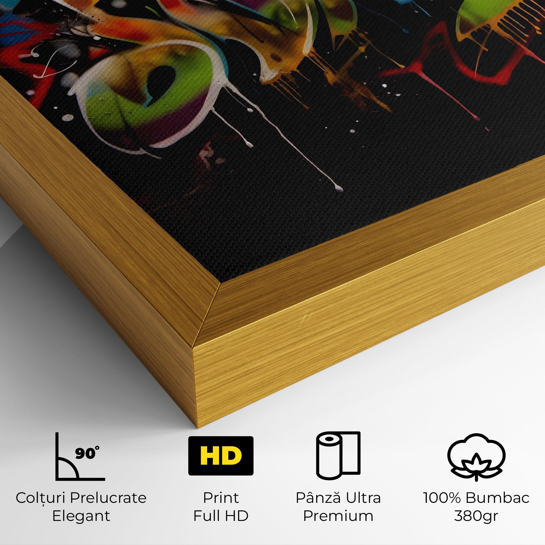 Tablou Canvas Graffiti Style Wall mockup 4
