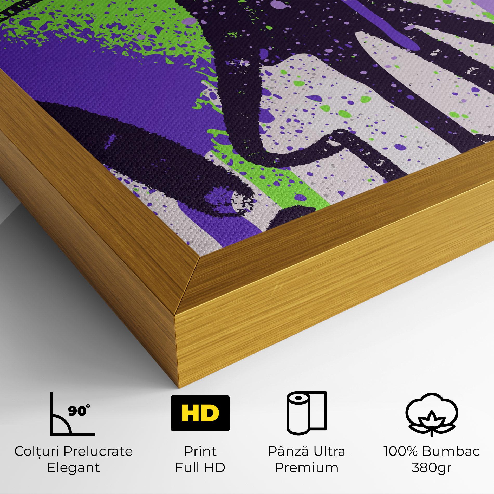 Tablou Canvas Green Purple Graffiti mockup 4