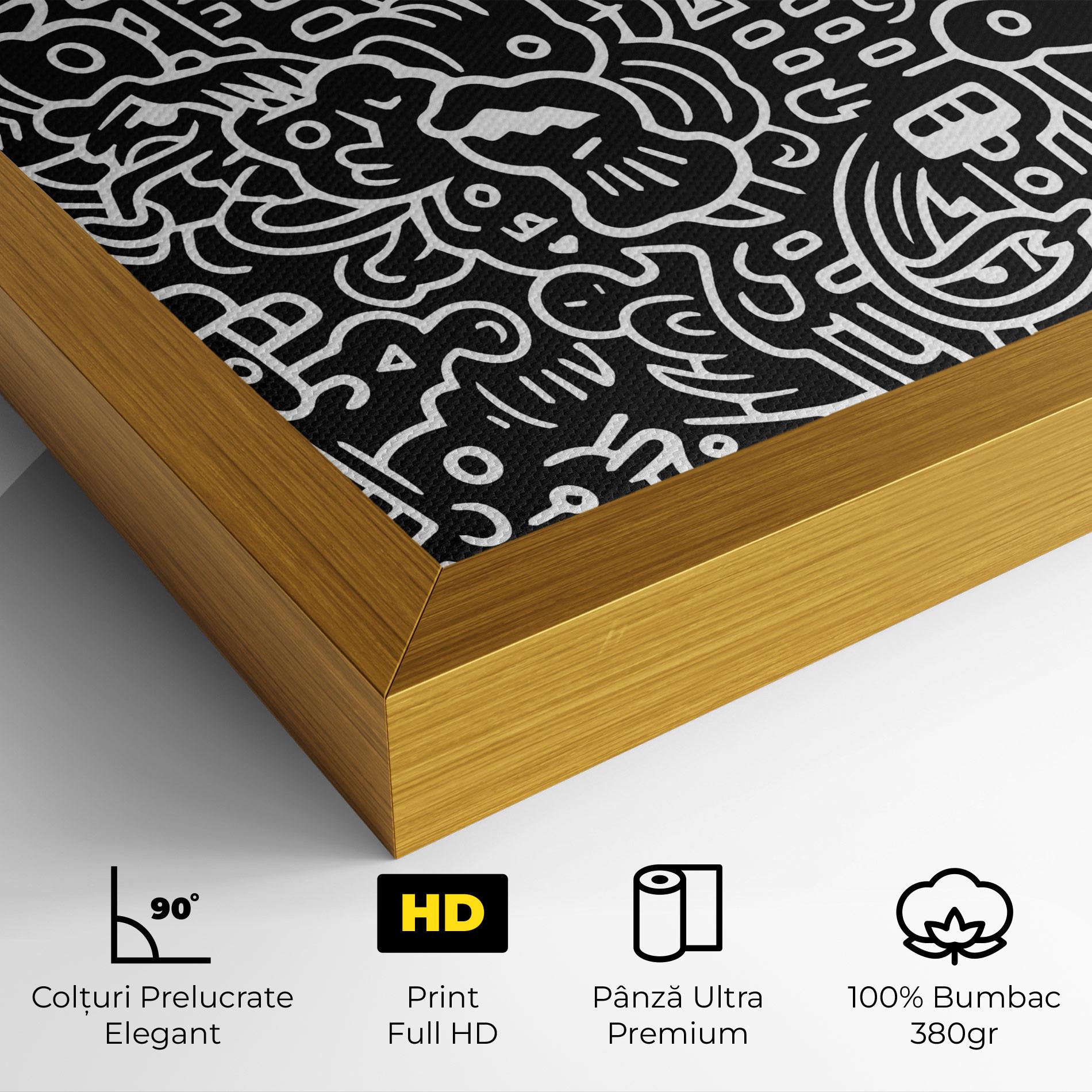 Tablou Canvas White Line Doodle mockup 4
