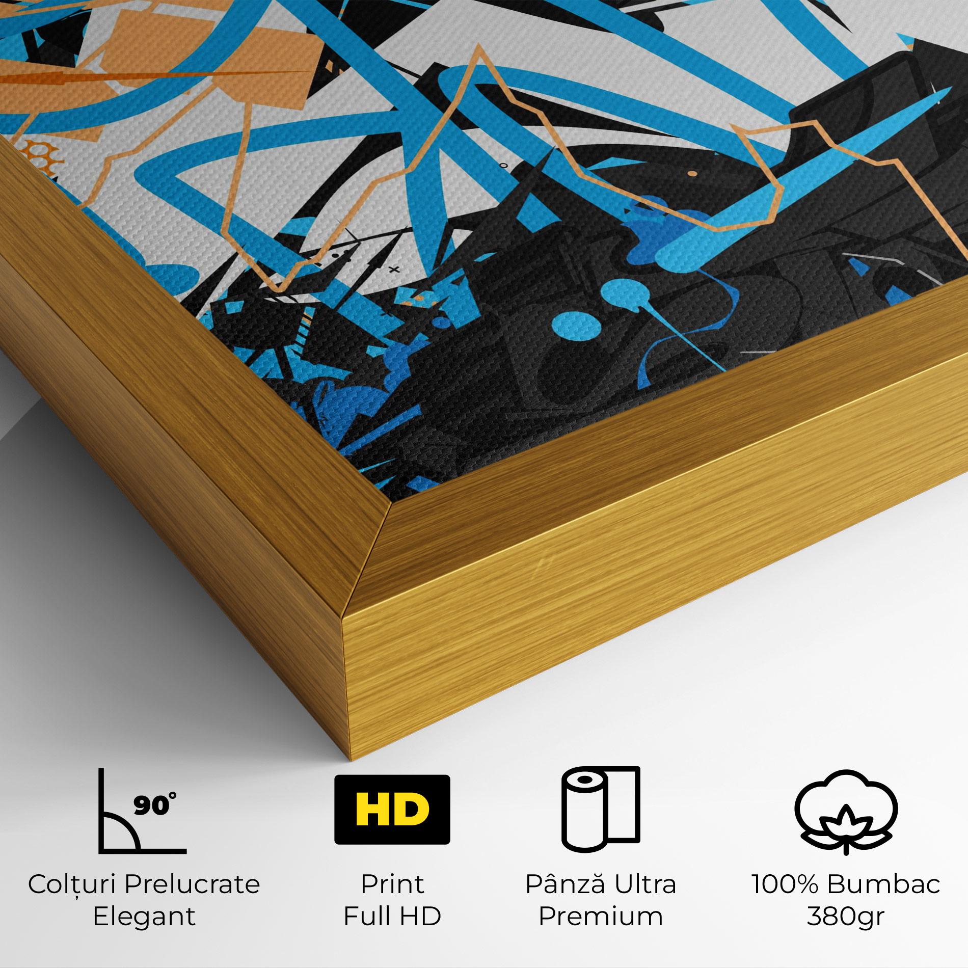 Tablou Canvas White Orange Graffiti mockup 4