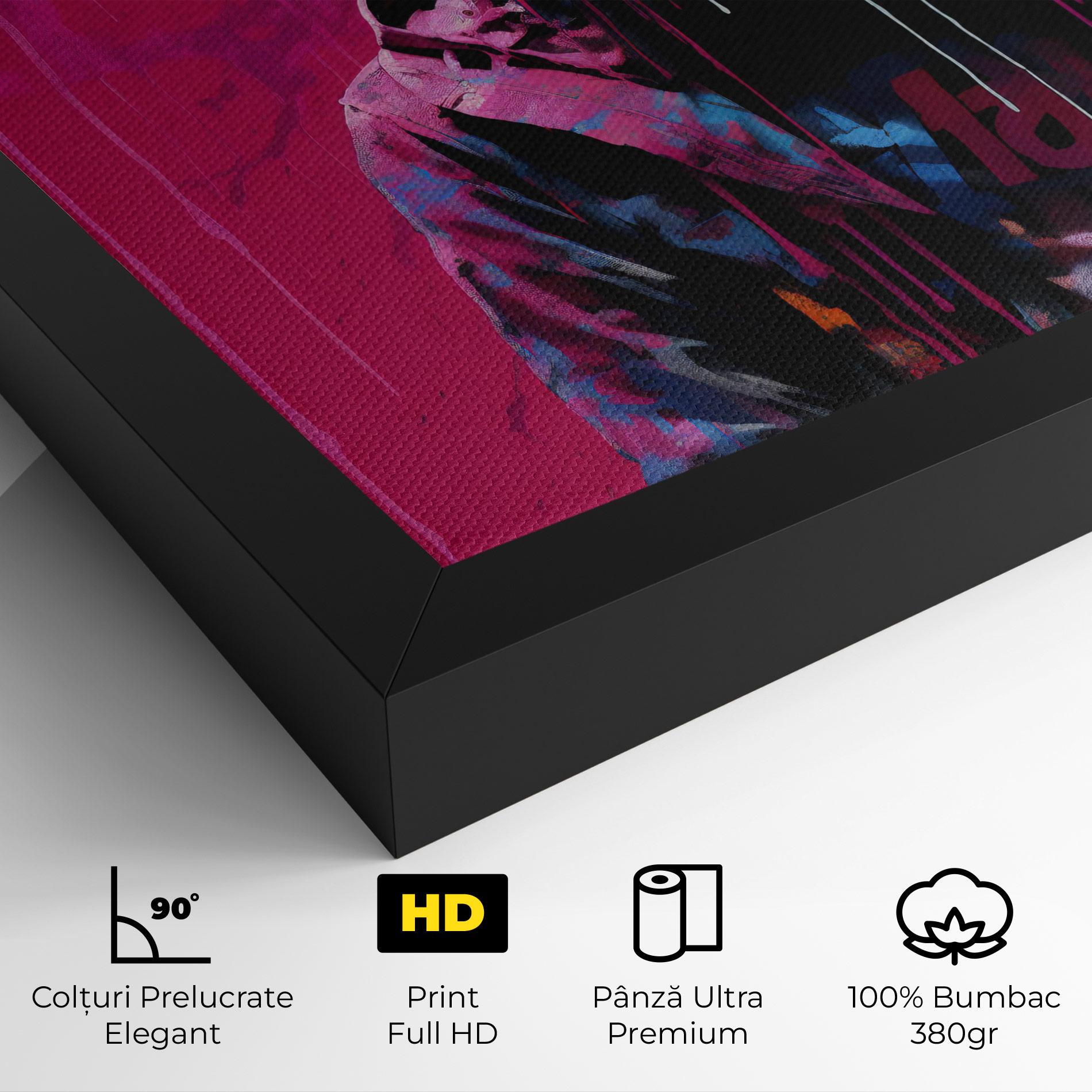 Tablou Canvas Blue Pink Falling Paint mockup 4