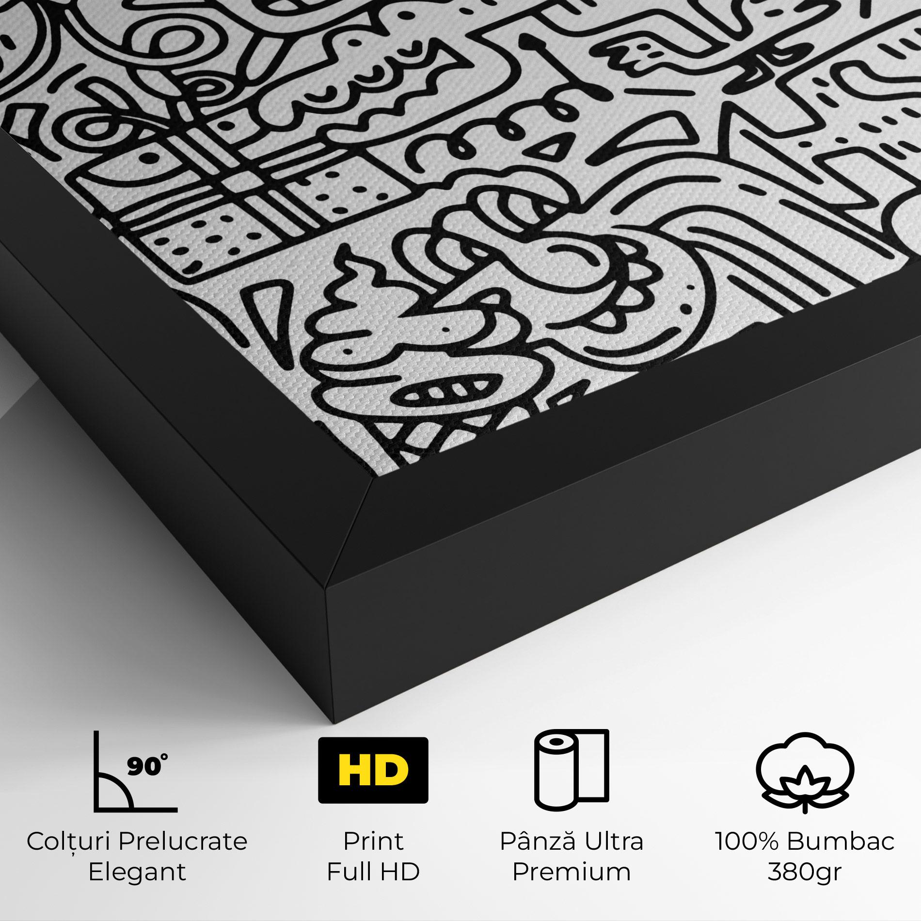 Tablou Canvas Doodle Black Line mockup 4