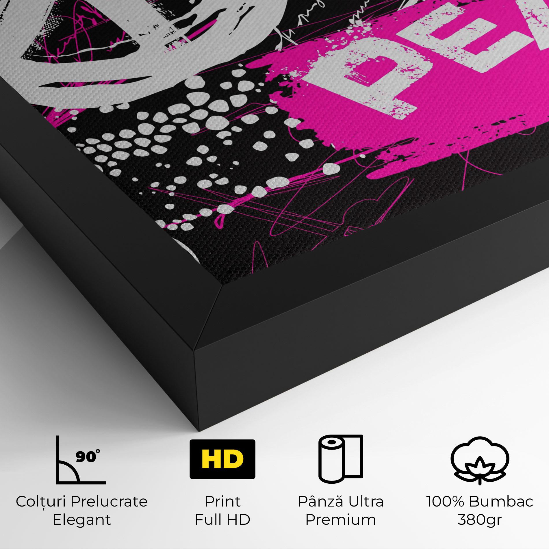 Tablou Canvas Graffiti Pink Peace mockup 4