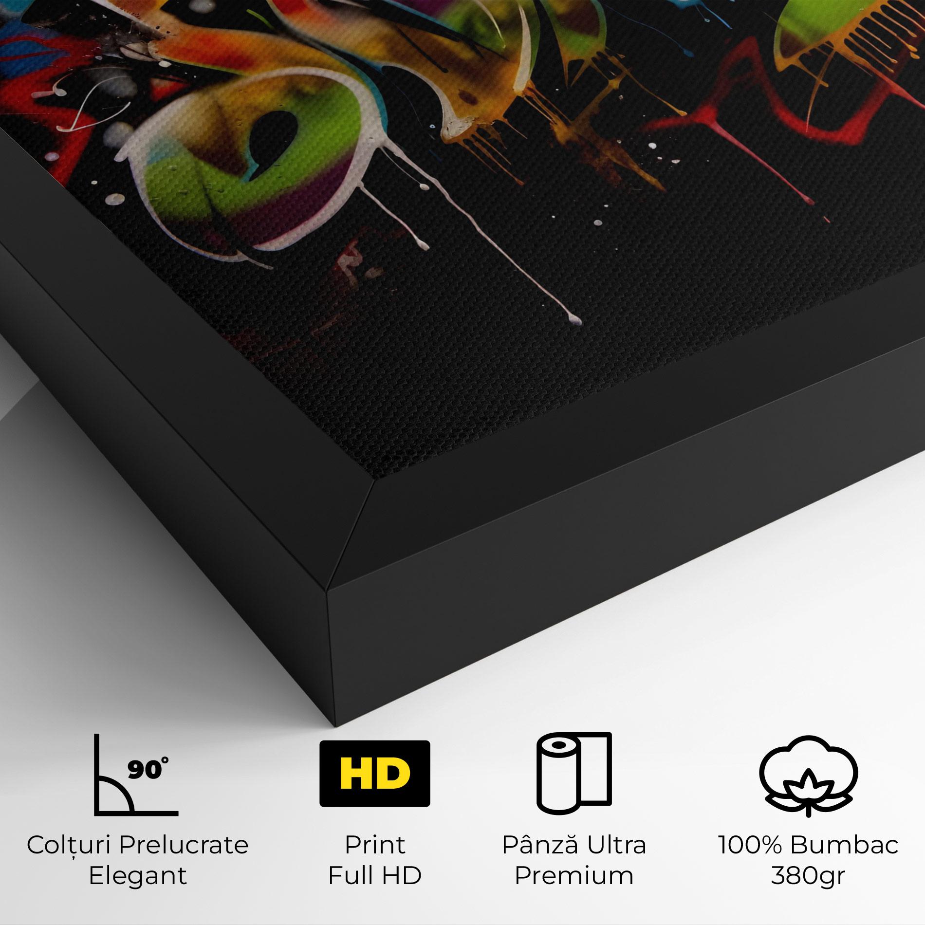 Tablou Canvas Graffiti Style Wall mockup 4