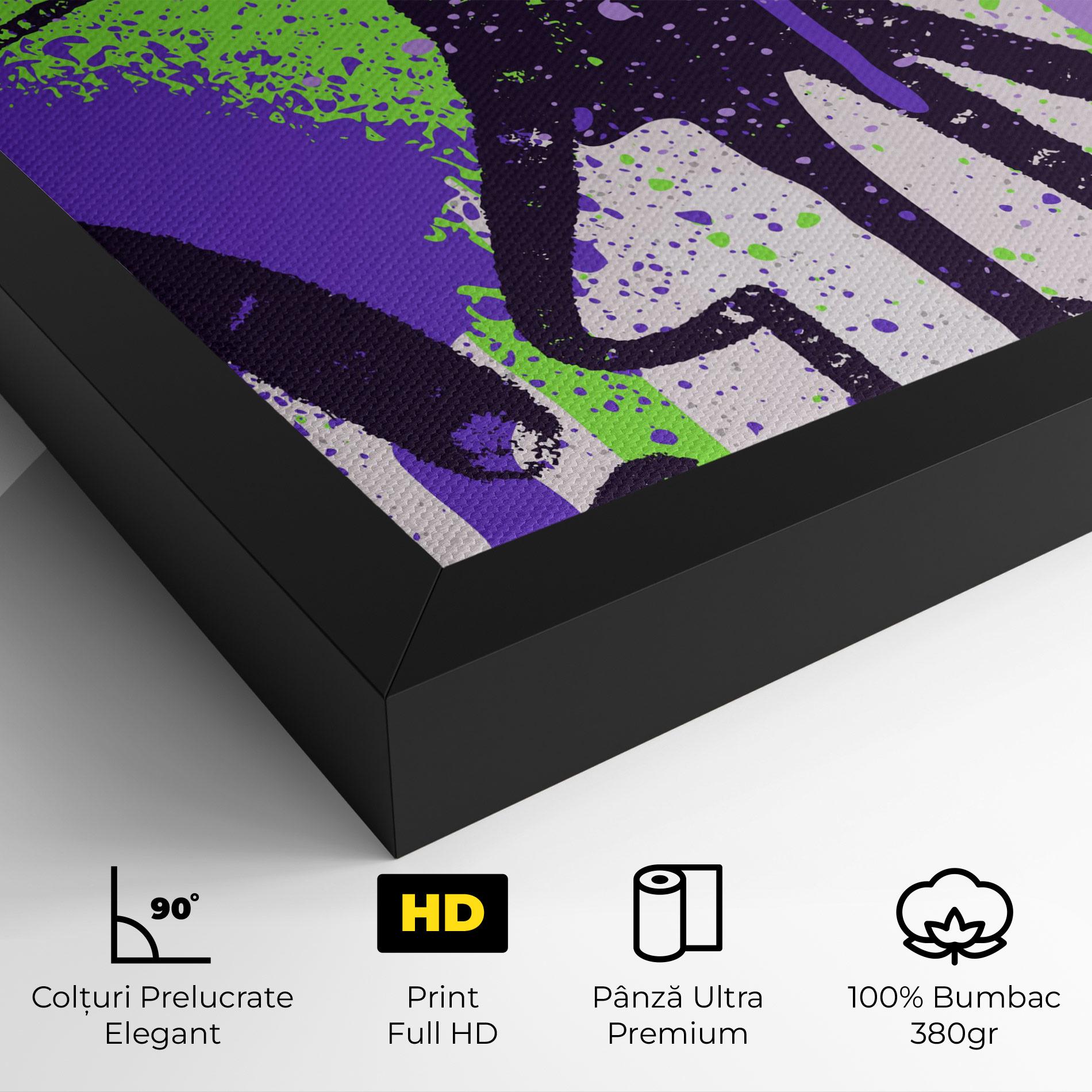 Tablou Canvas Green Purple Graffiti mockup 4