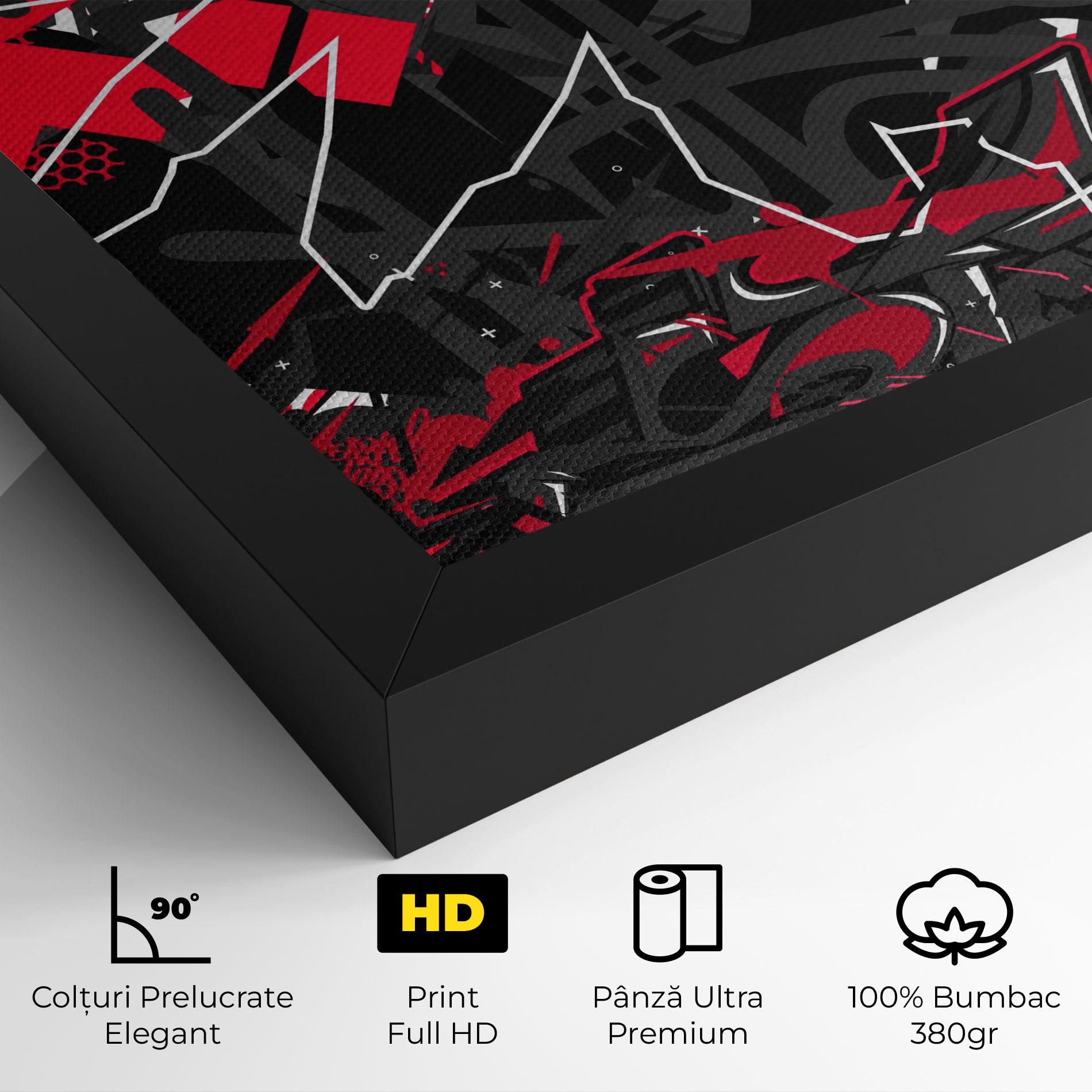 Tablou Canvas Grey Red Graffiti mockup 4