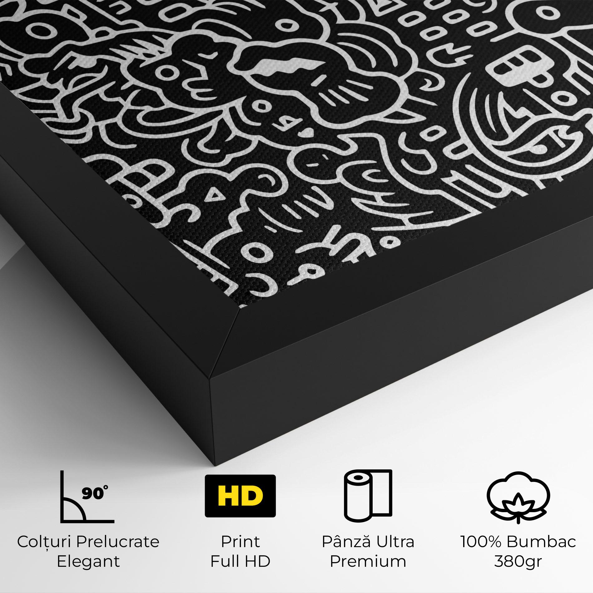 Tablou Canvas White Line Doodle mockup 4