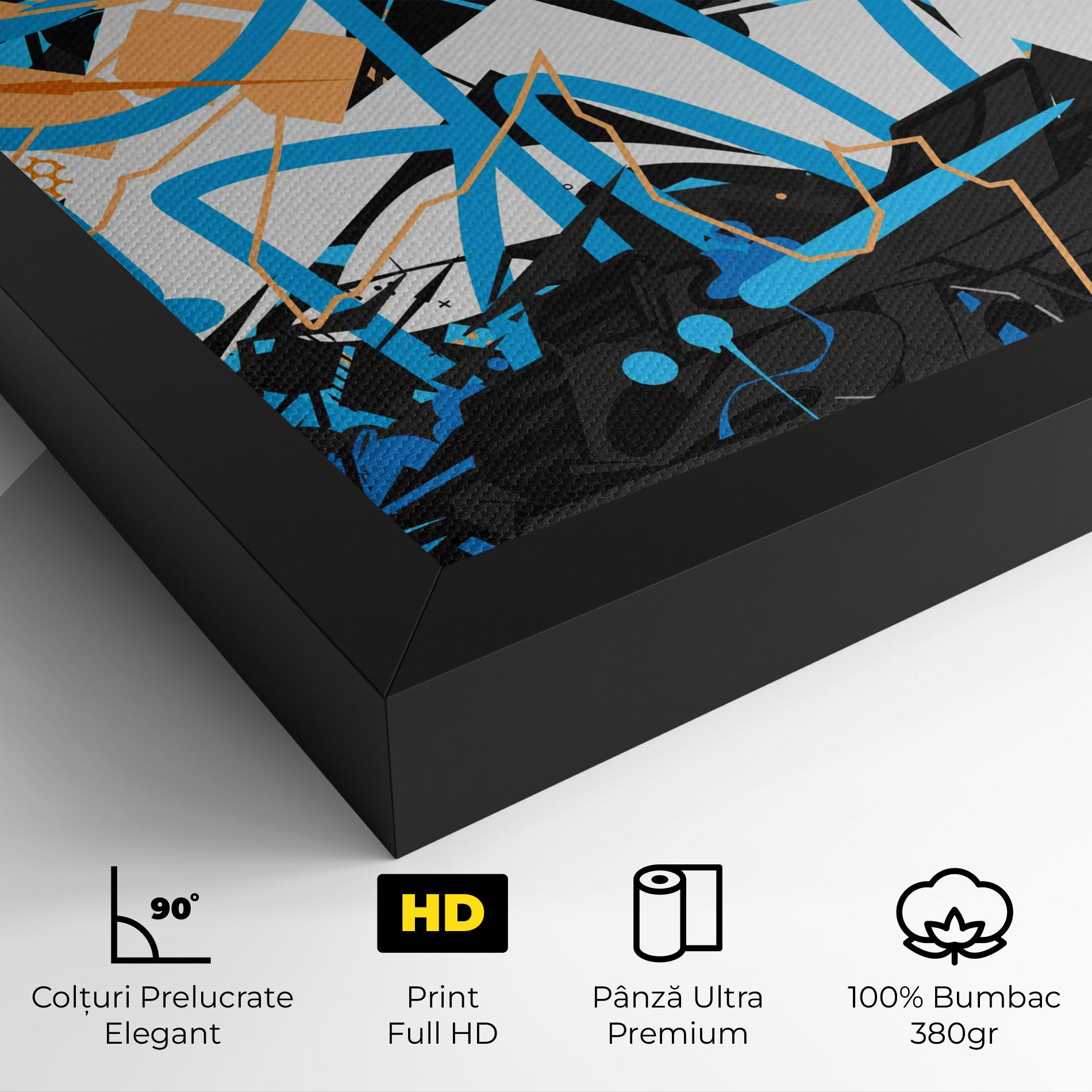 Tablou Canvas White Orange Graffiti mockup 4