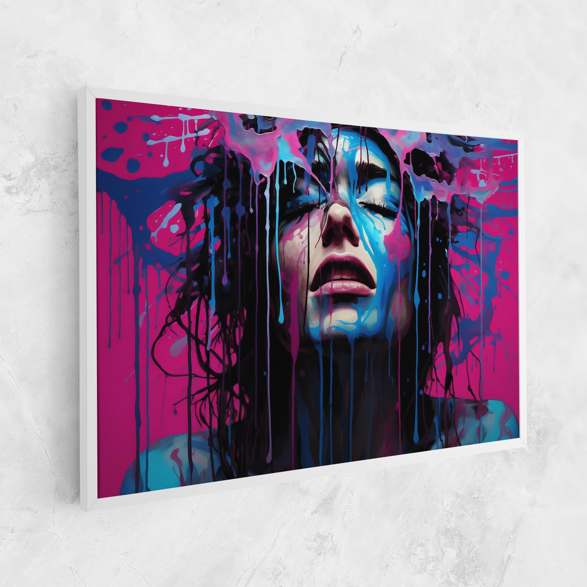 Tablou Canvas Blue Pink Woman mockup 1