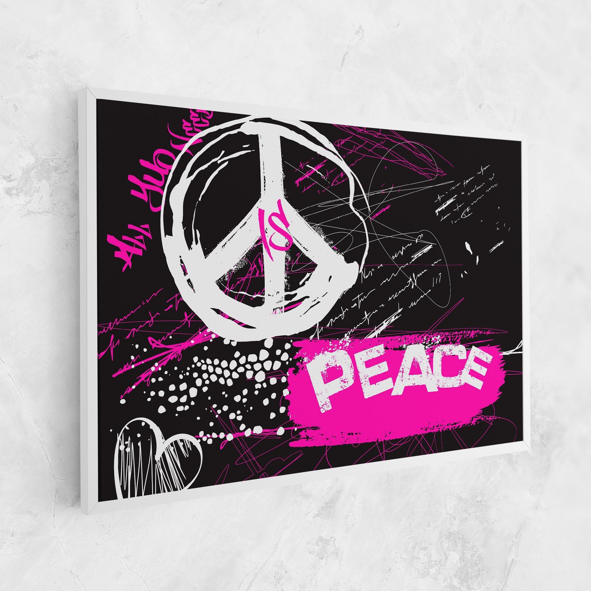 Tablou Canvas Graffiti Pink Peace mockup 1